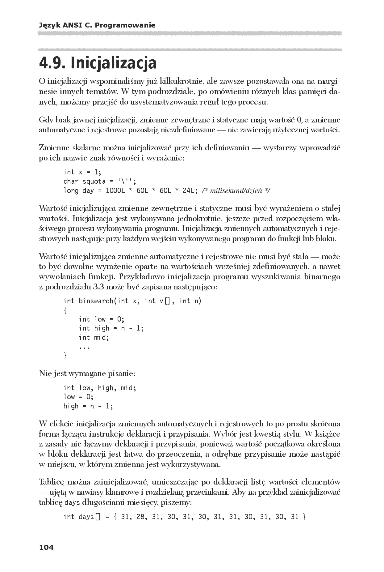 Fragment „Język ANSI C. Programowanie. Wydanie II” — strona 26 z 30