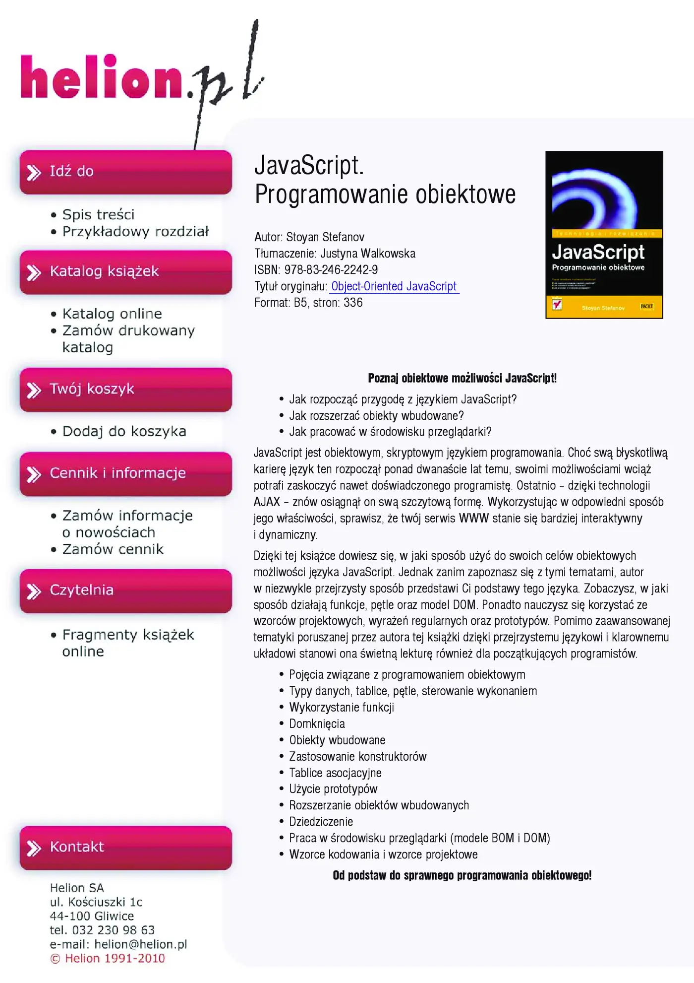 Fragment „JavaScript. Programowanie obiektowe” — strona 1 z 30