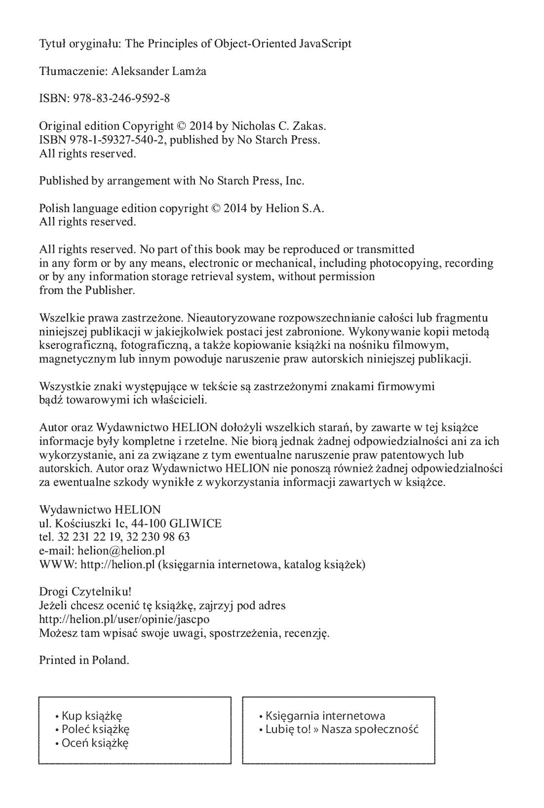 Fragment „JavaScript. Zasady programowania obiektowego” — strona 2 z 30
