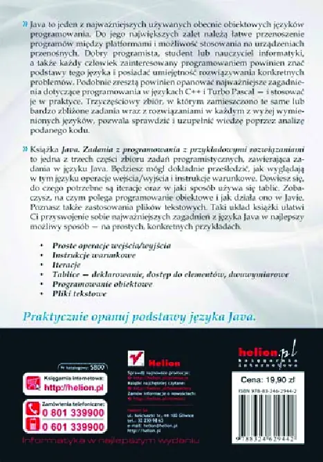 Fragment „Java. Zadania z programowania z przykładowymi rozwiązaniami” — strona 15 z 15