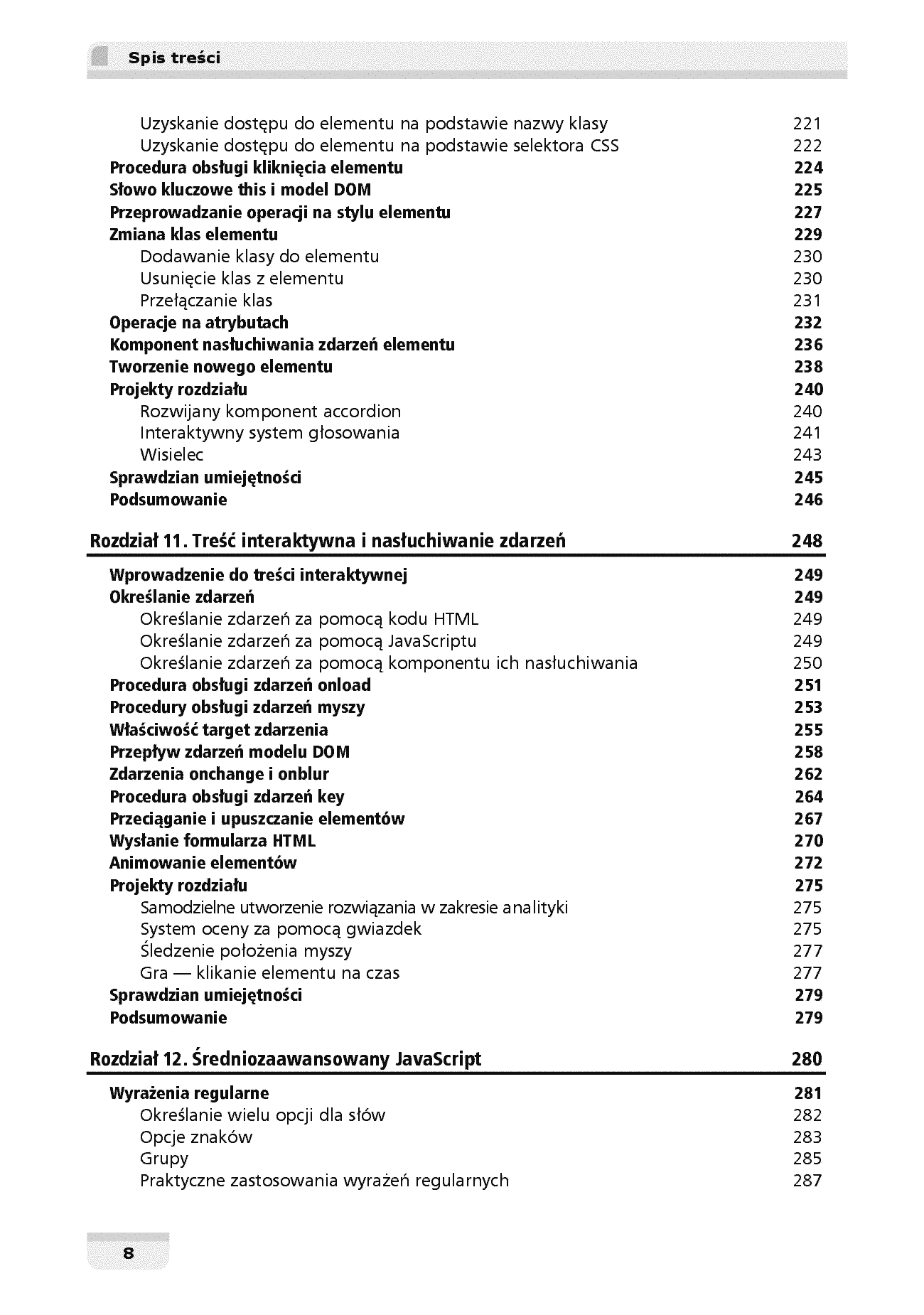 Fragment „JavaScript od pierwszej linii kodu. Błyskawiczna nauka pisania gier, stron WWW i aplikacji internetowych” — strona 8 z 30