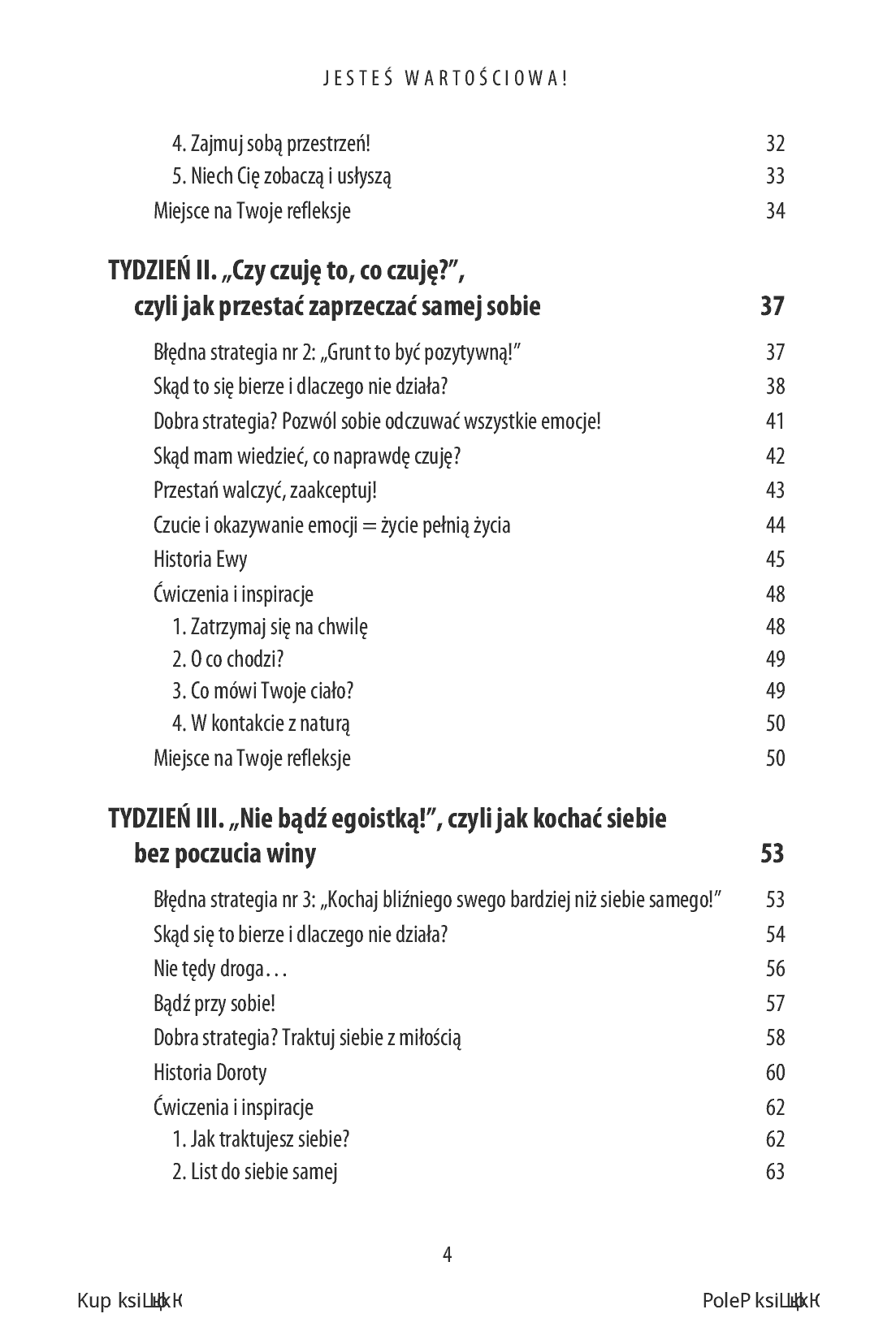 Fragment „Jesteś wartościowa! 10-tygodniowy trening doceniania siebie” — strona 4 z 20
