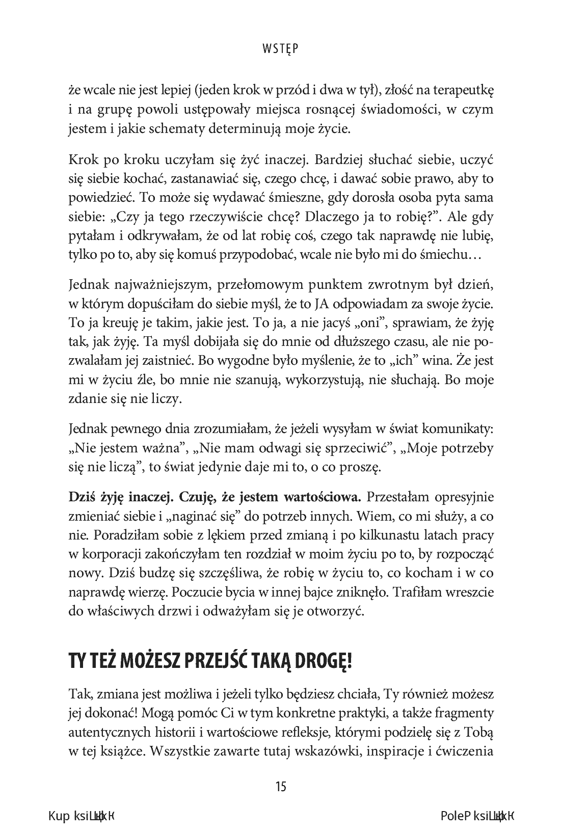 Fragment „Jesteś wartościowa! 10-tygodniowy trening doceniania siebie” — strona 15 z 20