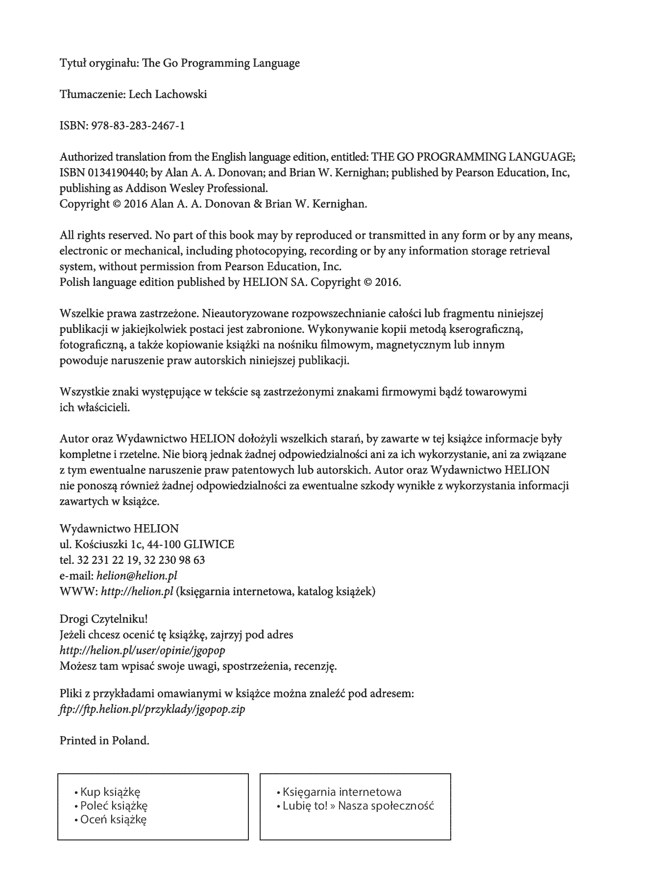 Fragment „Język Go. Poznaj i programuj” — strona 2 z 30