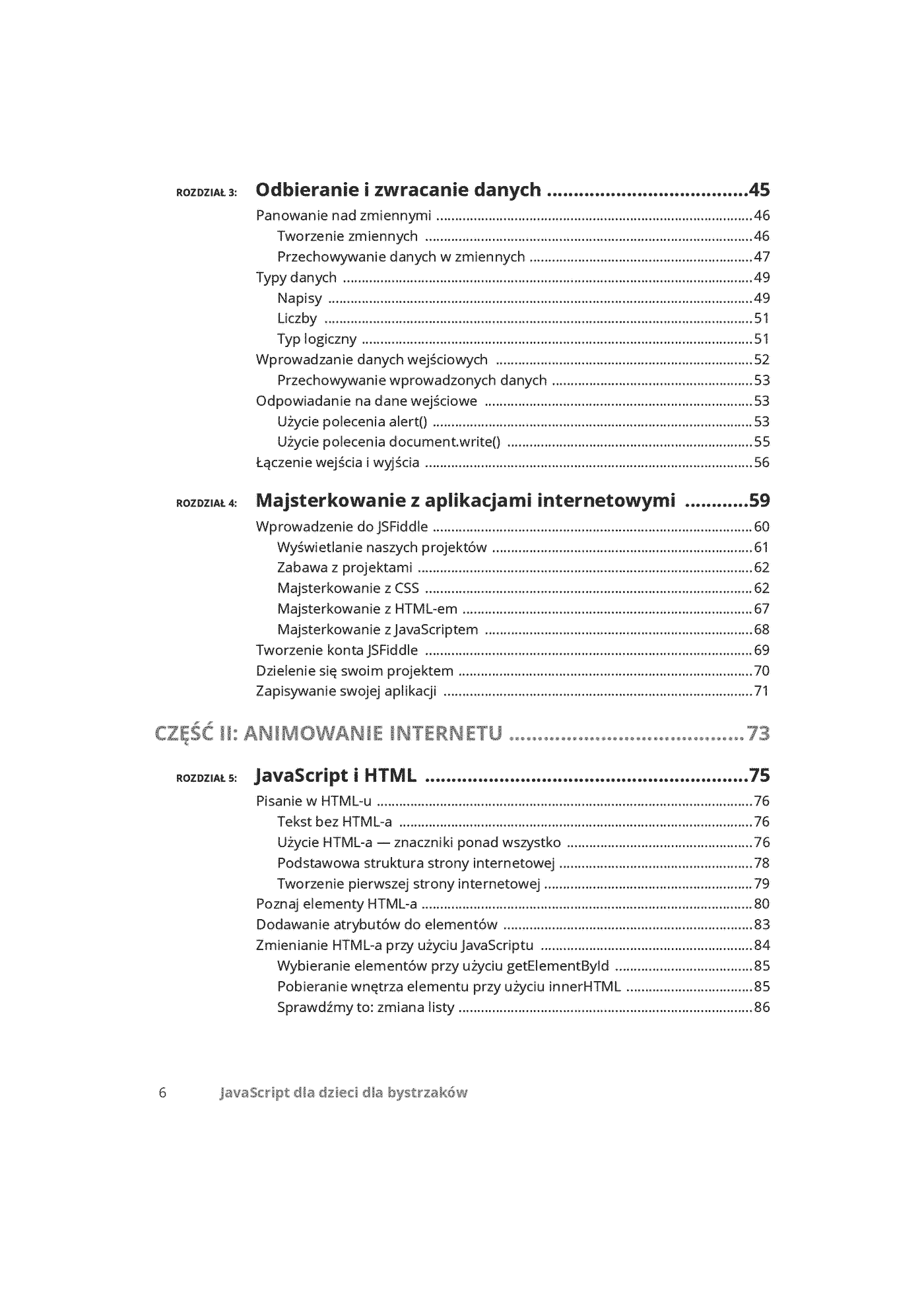 Fragment „JavaScript dla dzieci dla bystrzaków” — strona 4 z 30