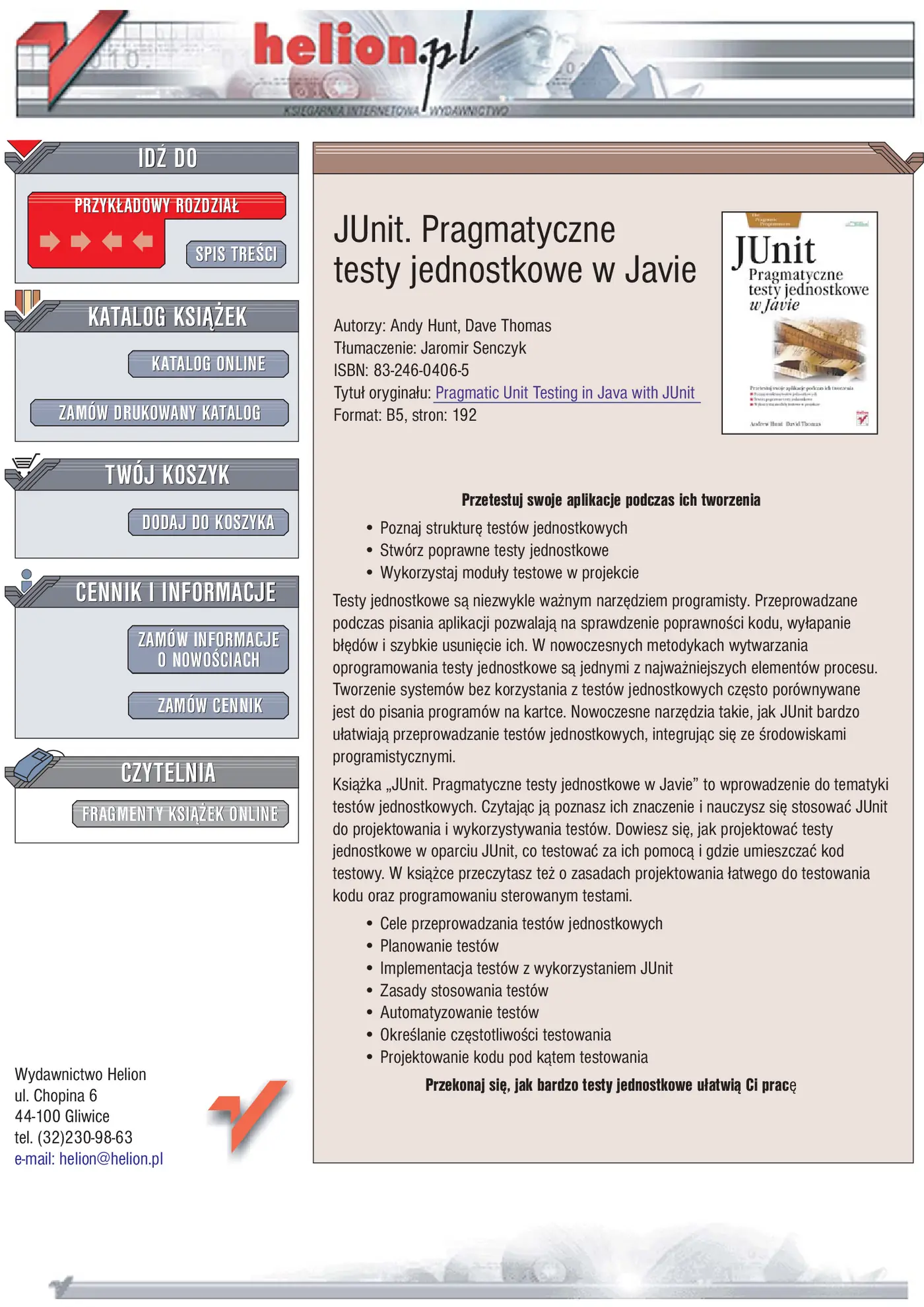Fragment „JUnit. Pragmatyczne testy jednostkowe w Javie” — strona 1 z 16