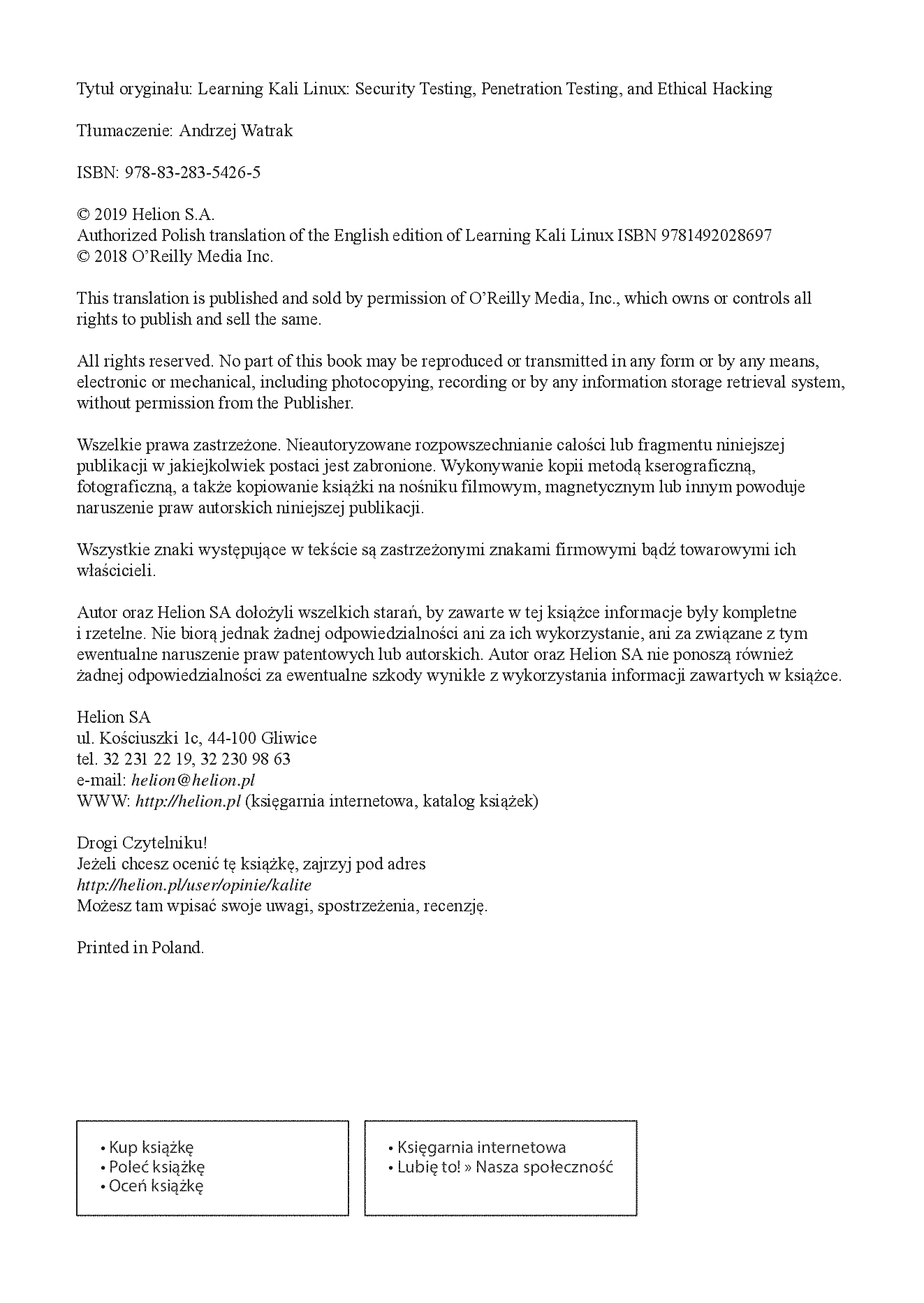 Fragment „Kali Linux. Testy bezpieczeństwa, testy penetracyjne i etyczne hakowanie” — strona 2 z 30