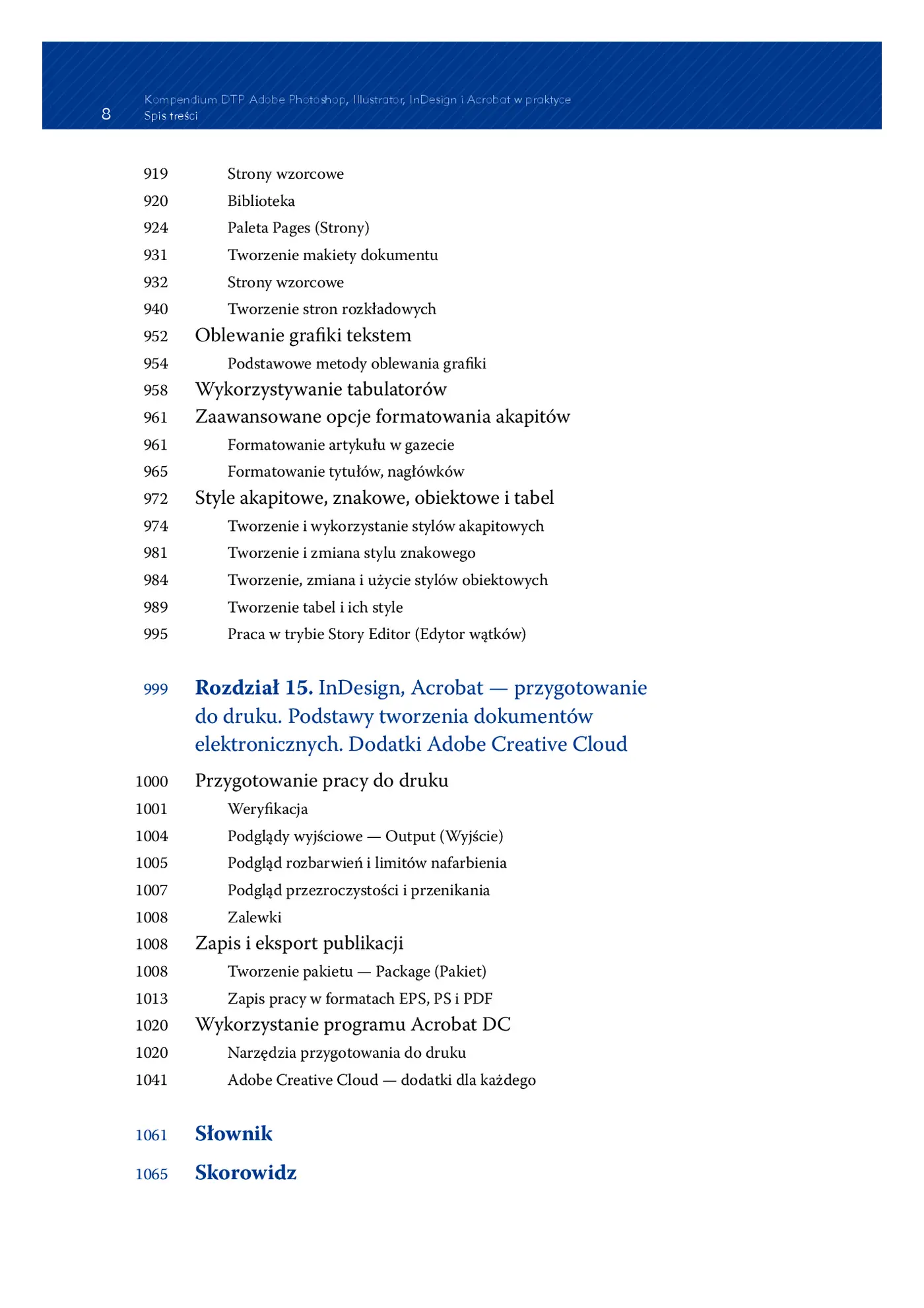 Fragment „Kompendium DTP. Adobe Photoshop, Illustrator, InDesign i Acrobat w praktyce. Wydanie III” — strona 8 z 30