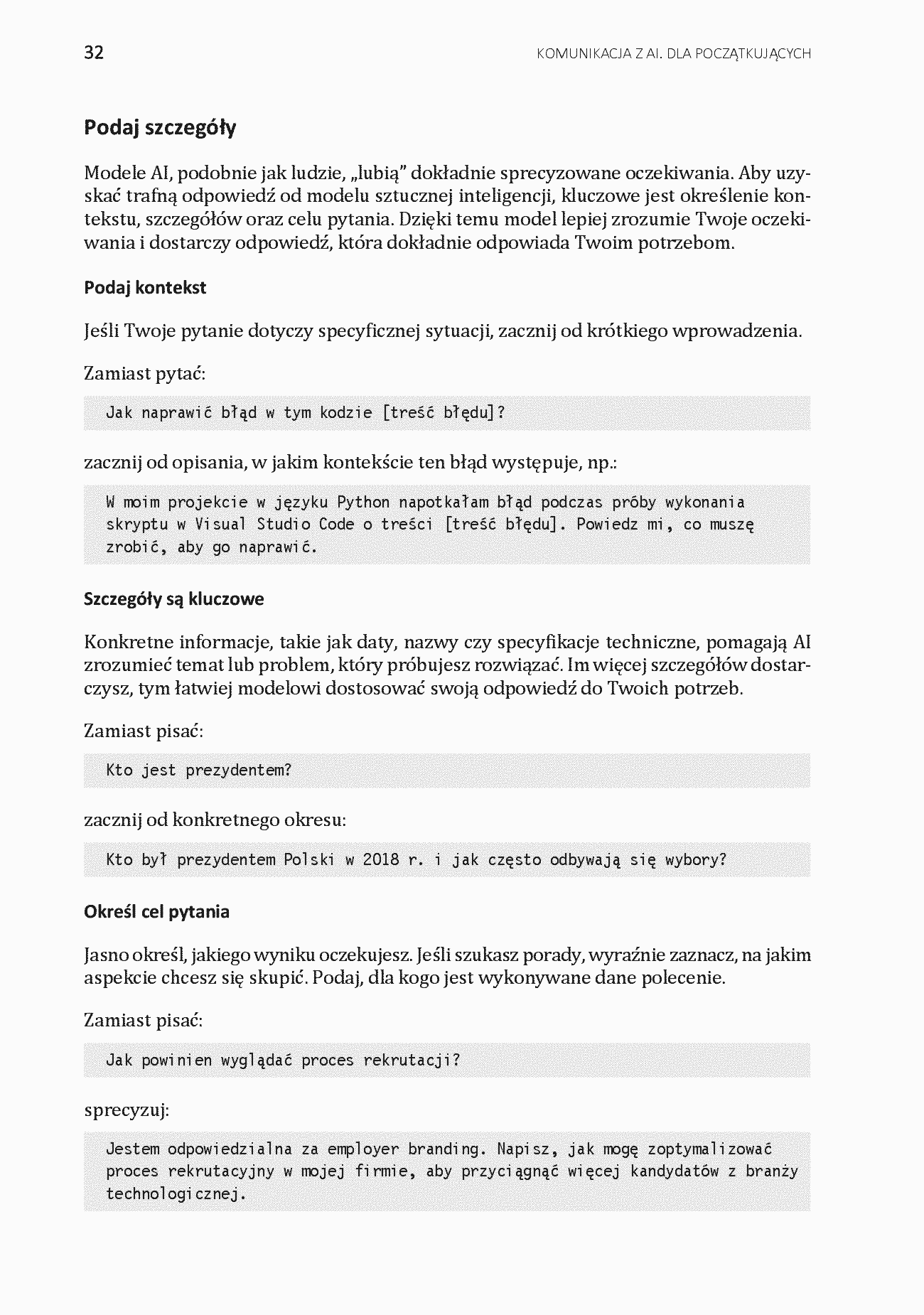 Fragment „Komunikacja z AI. Dla początkujących” — strona 10 z 20