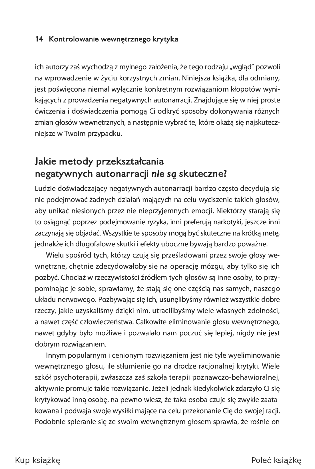 Fragment „Kontrolowanie wewnętrznego krytyka. Efektywne ćwiczenia praktyczne” — strona 10 z 18
