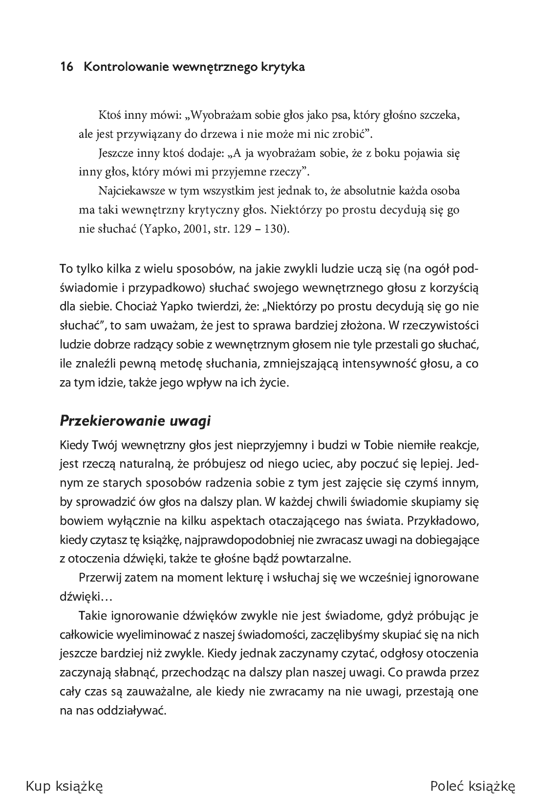 Fragment „Kontrolowanie wewnętrznego krytyka. Efektywne ćwiczenia praktyczne” — strona 12 z 18
