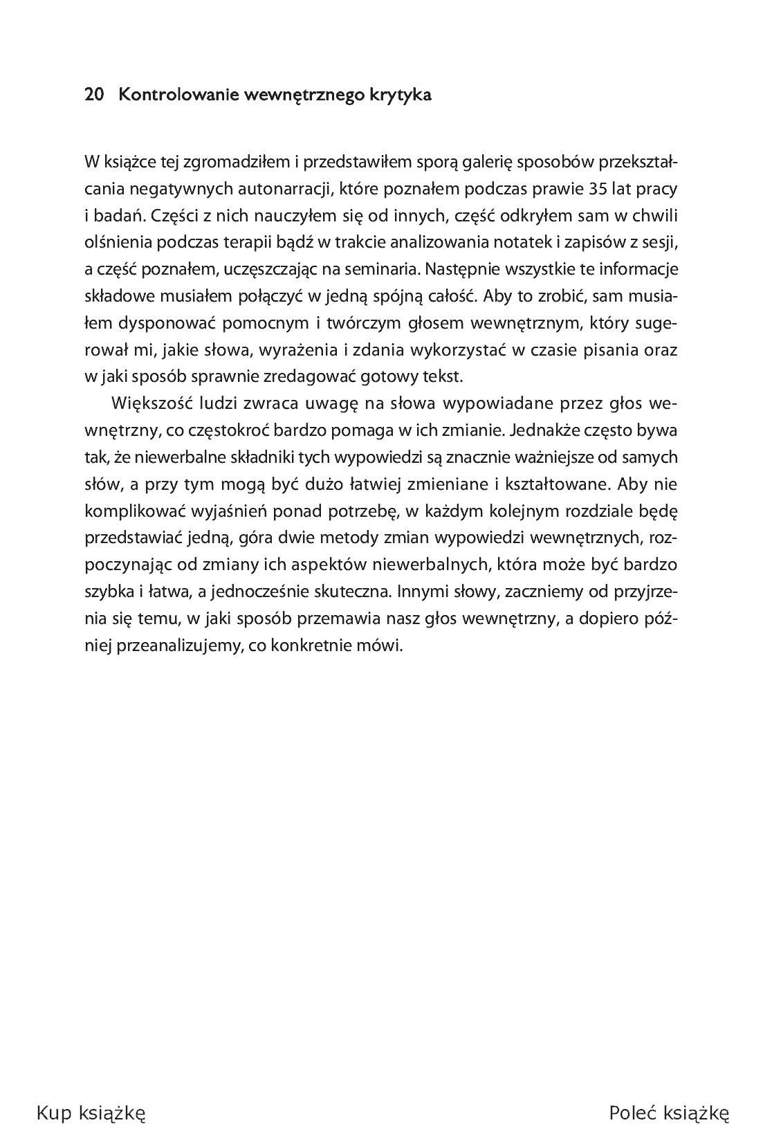 Fragment „Kontrolowanie wewnętrznego krytyka. Efektywne ćwiczenia praktyczne” — strona 16 z 18