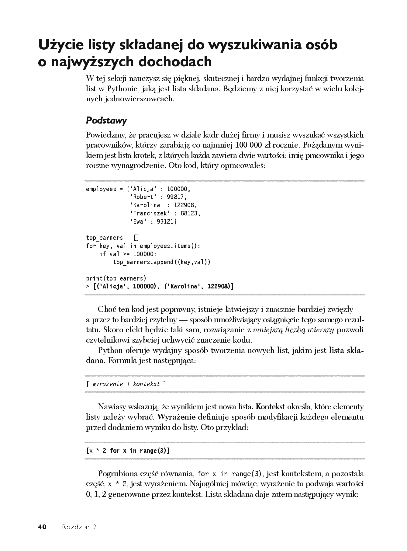 Fragment „Kod Pythona w jednym wierszu. Jak profesjonaliści piszą programy doskonałe” — strona 10 z 30