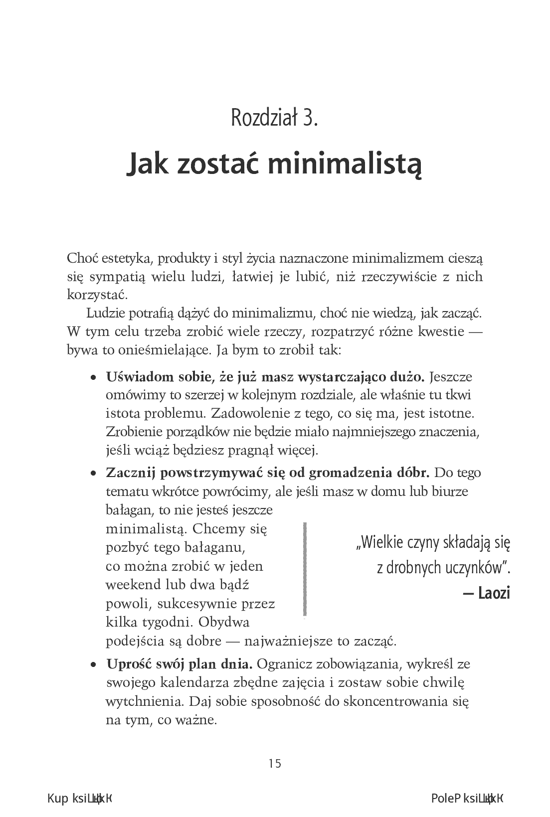 Fragment „Książeczka minimalisty. Prosty przewodnik szczęśliwego człowieka” — strona 9 z 14
