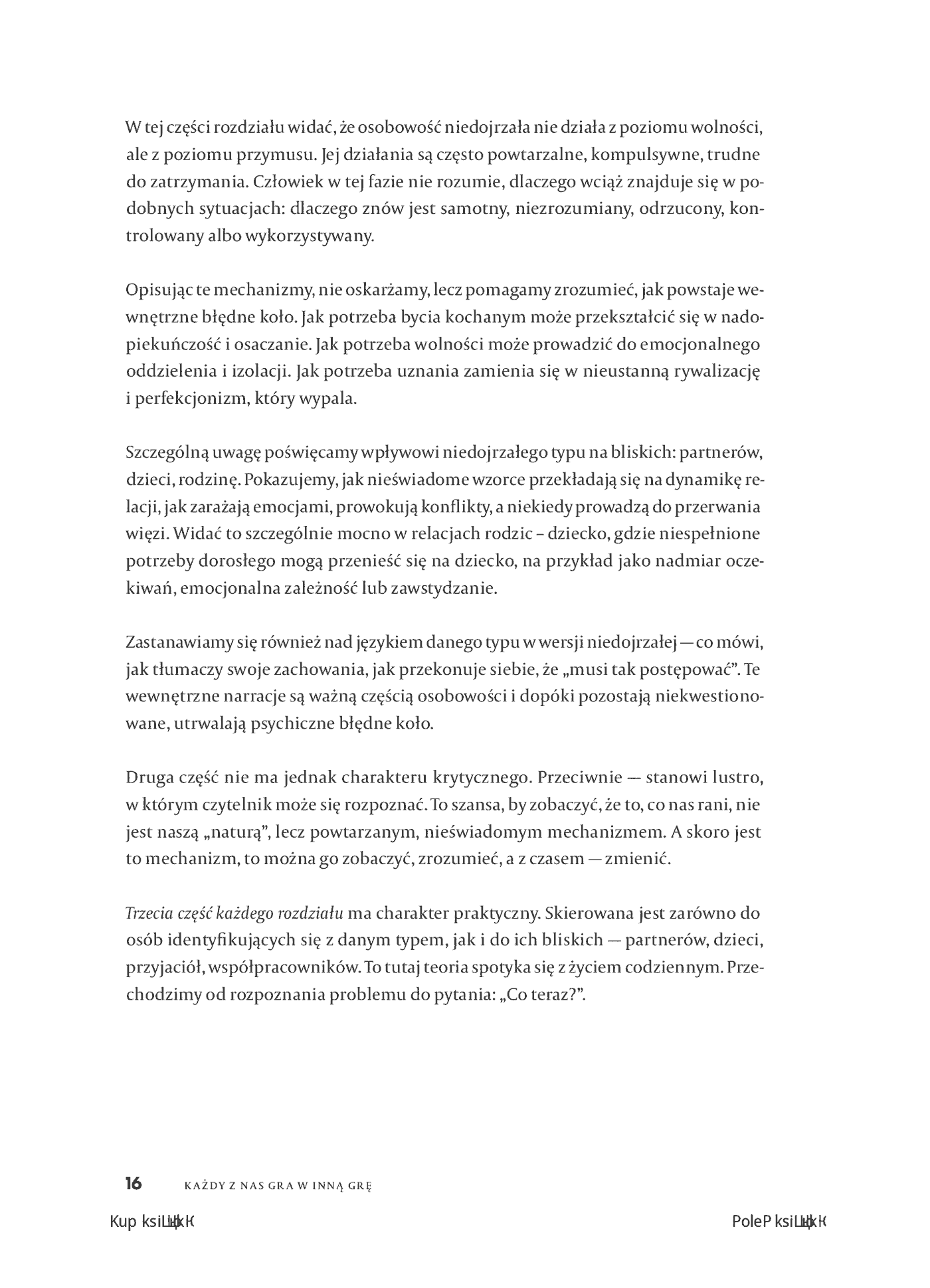 Fragment „Każdy z nas gra w inną grę. 9 typów osobowości i ukryte schematy, które nami rządzą” — strona 16 z 20
