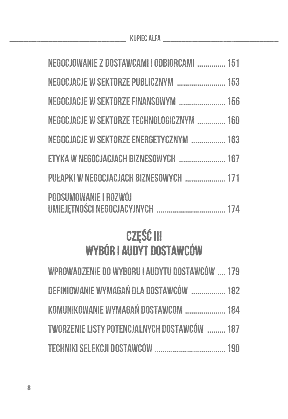 Fragment „Kupiec Alfa. Przewodnik po efektywnych zakupach i negocjacjach” — strona 8 z 26