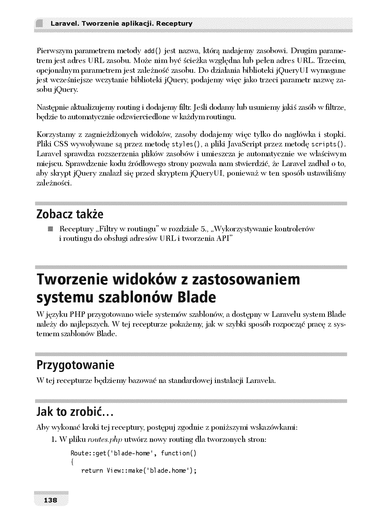 Fragment „Laravel. Tworzenie aplikacji. Receptury” — strona 16 z 30