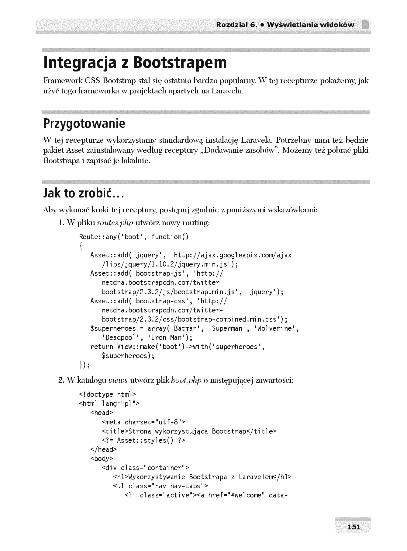 Fragment „Laravel. Tworzenie aplikacji. Receptury” — strona 29 z 30