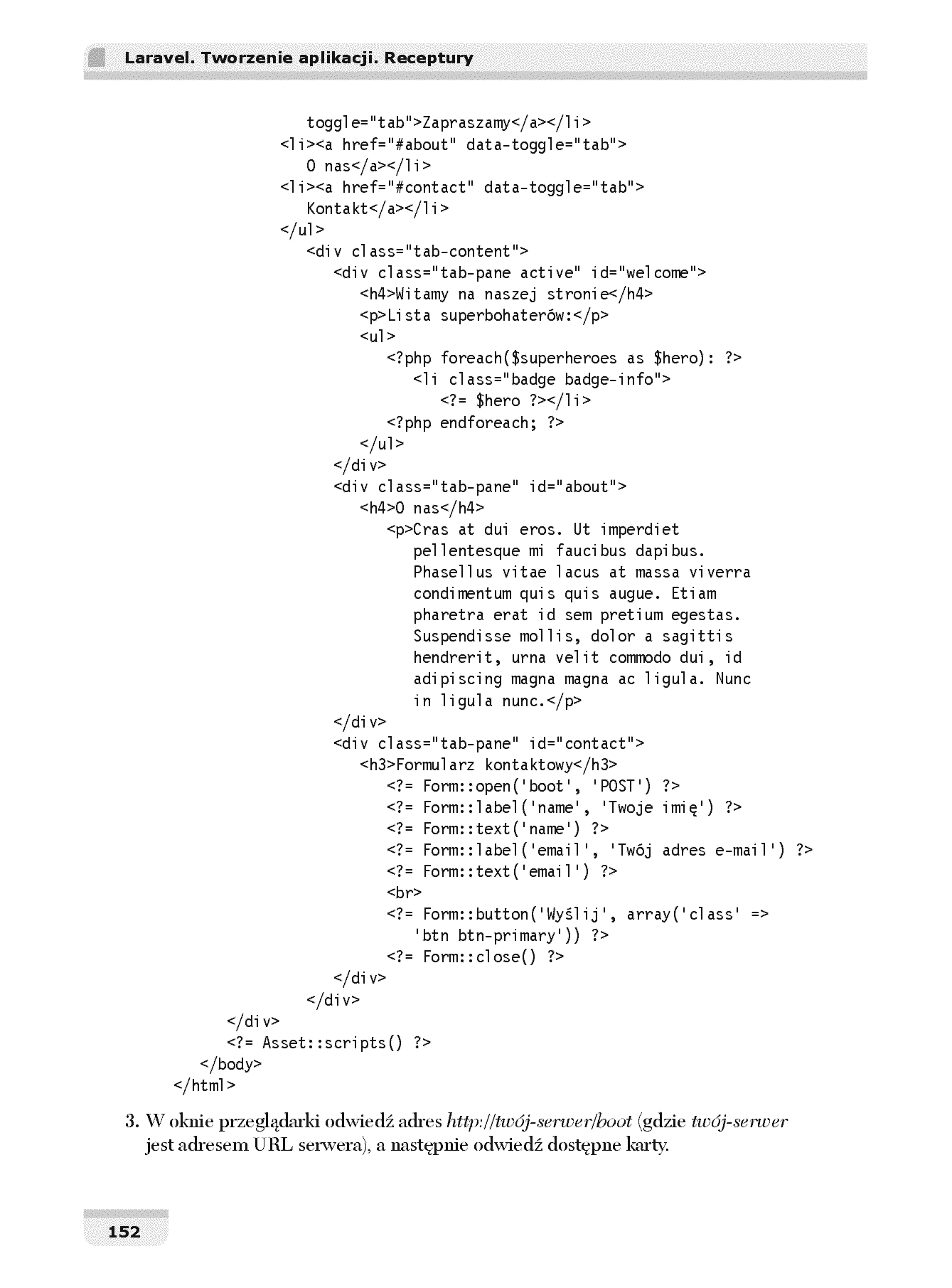 Fragment „Laravel. Tworzenie aplikacji. Receptury” — strona 30 z 30