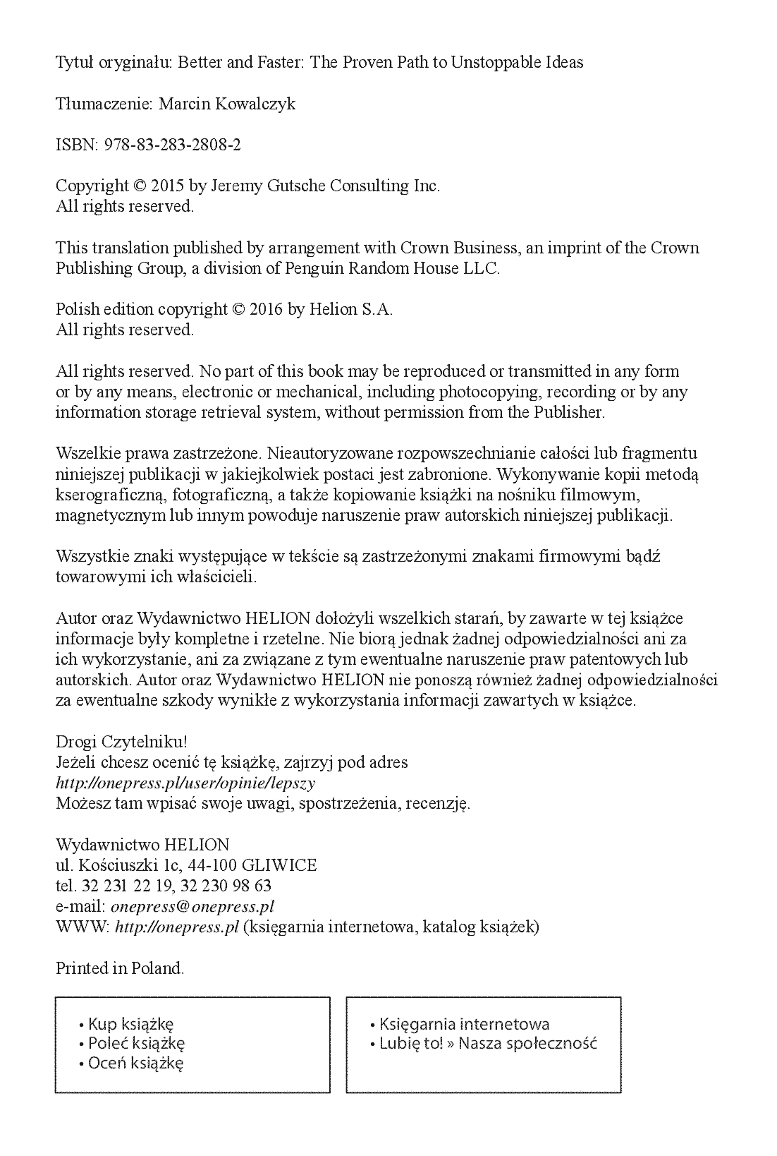 Fragment „Lepiej i szybciej. Sprawdzona ścieżka do najlepszych pomysłów” — strona 2 z 30