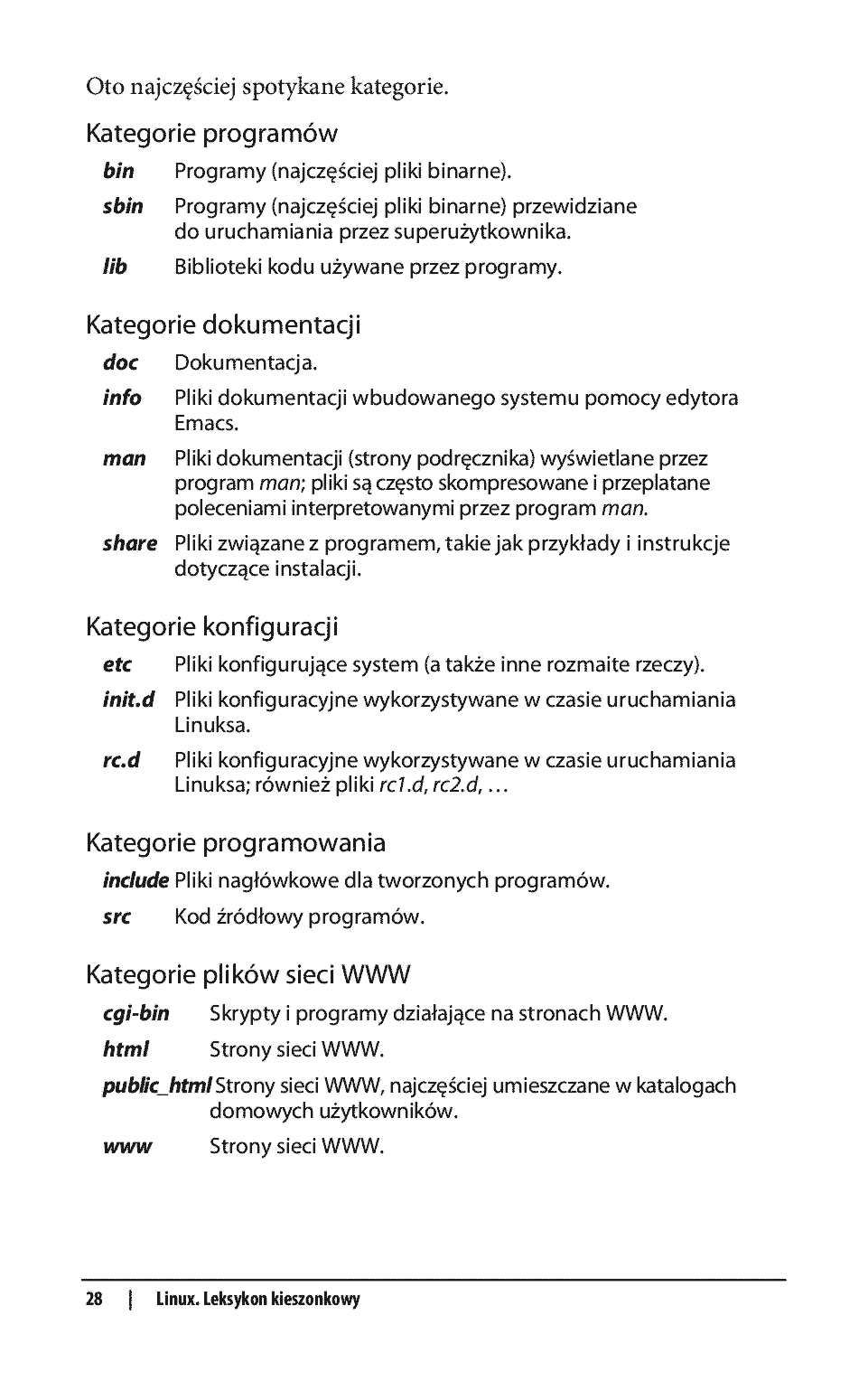 Fragment „Linux. Leksykon kieszonkowy. Wydanie IV” — strona 18 z 24