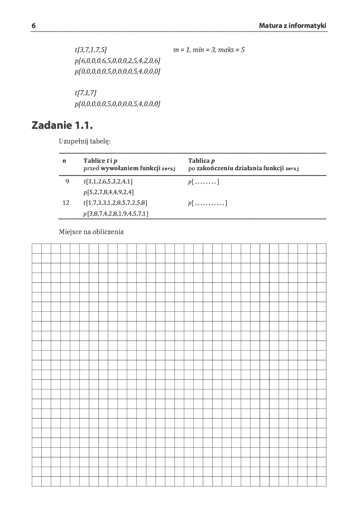 Fragment „Matura z informatyki. Zbiór zadań” — strona 6 z 12