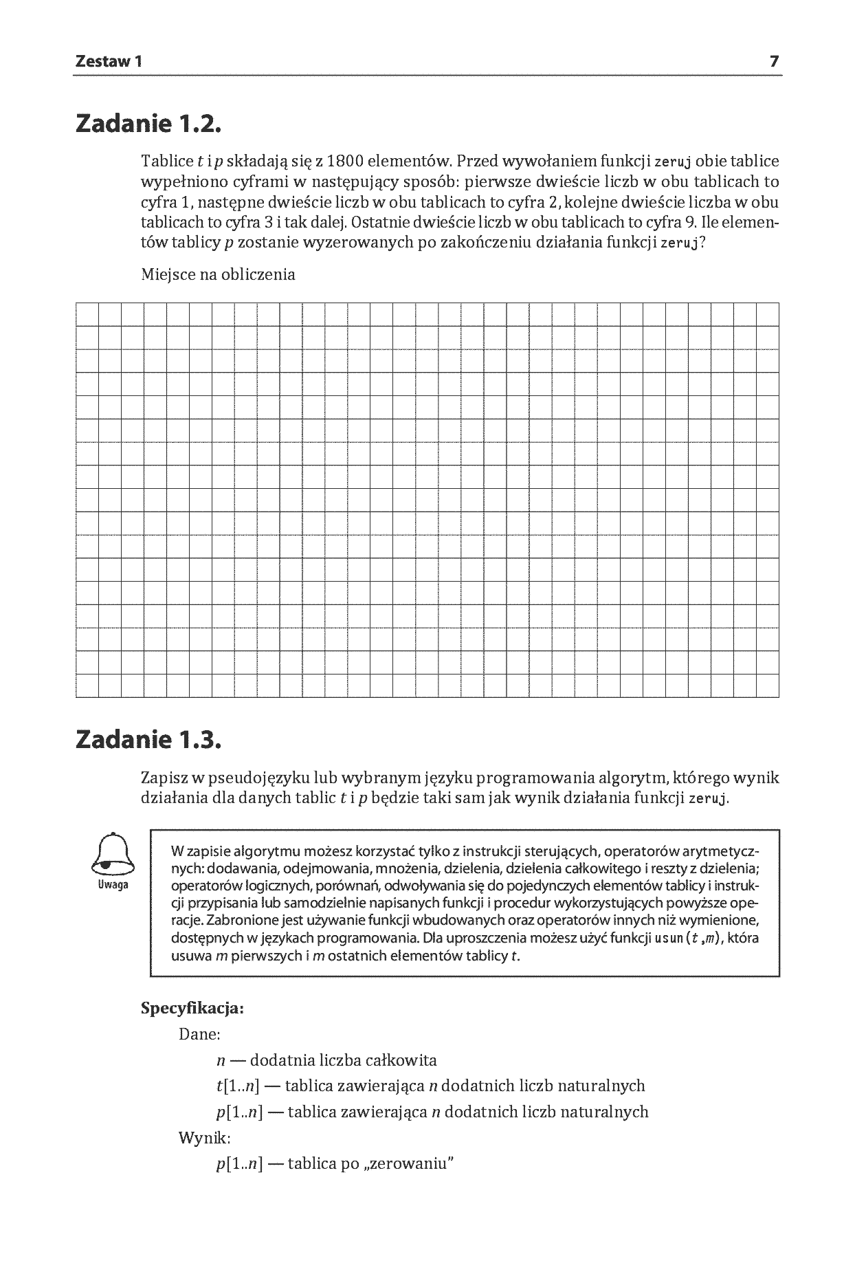 Fragment „Matura z informatyki. Zbiór zadań” — strona 7 z 12