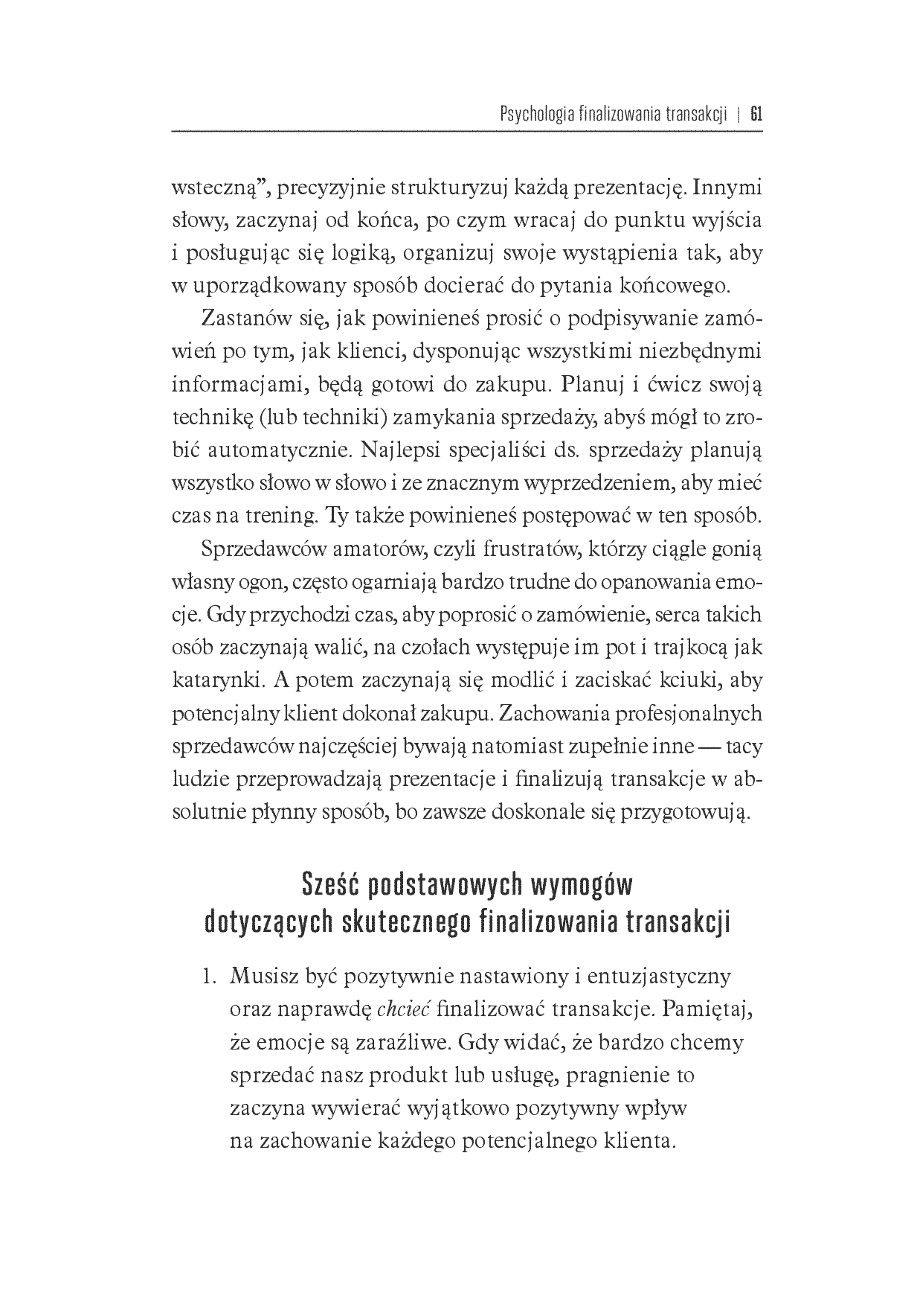 Fragment „Mistrzowskie domykanie transakcji. Klucz do zarabiania pieniędzy w sferze profesjonalnej sprzedaży” — strona 7 z 30