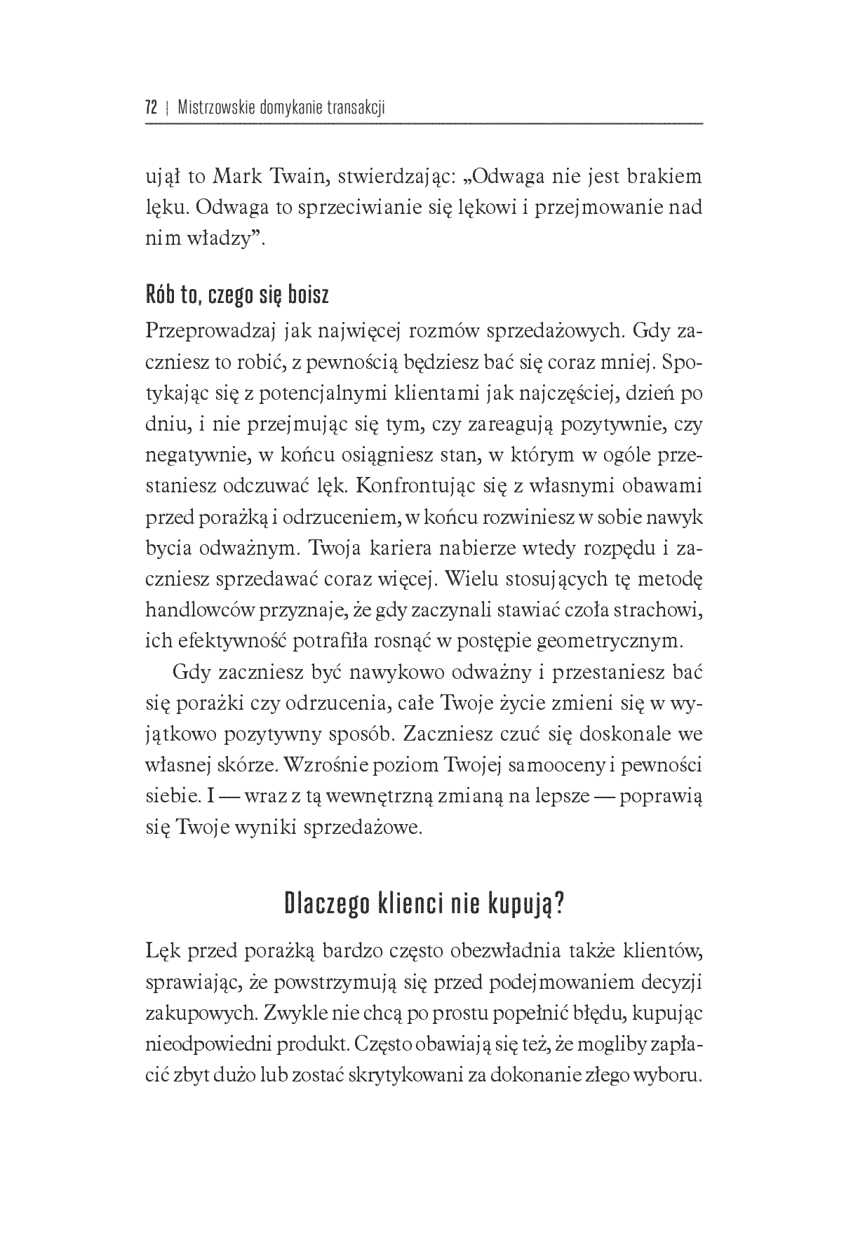Fragment „Mistrzowskie domykanie transakcji. Klucz do zarabiania pieniędzy w sferze profesjonalnej sprzedaży” — strona 18 z 30