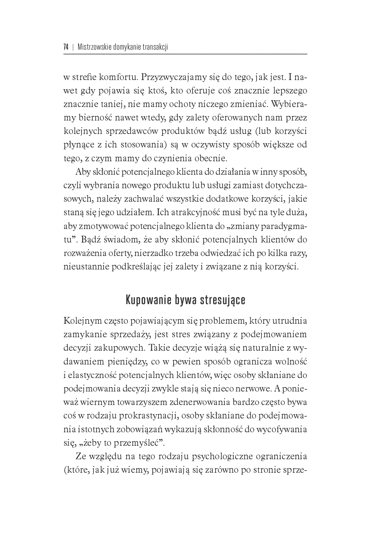 Fragment „Mistrzowskie domykanie transakcji. Klucz do zarabiania pieniędzy w sferze profesjonalnej sprzedaży” — strona 20 z 30