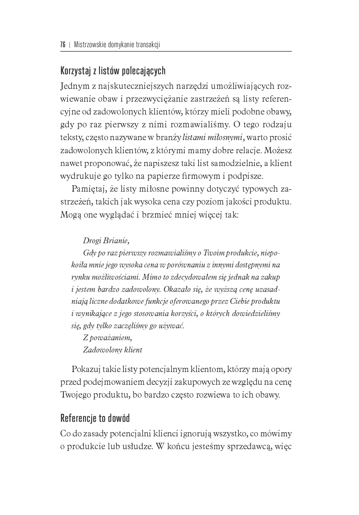 Fragment „Mistrzowskie domykanie transakcji. Klucz do zarabiania pieniędzy w sferze profesjonalnej sprzedaży” — strona 22 z 30