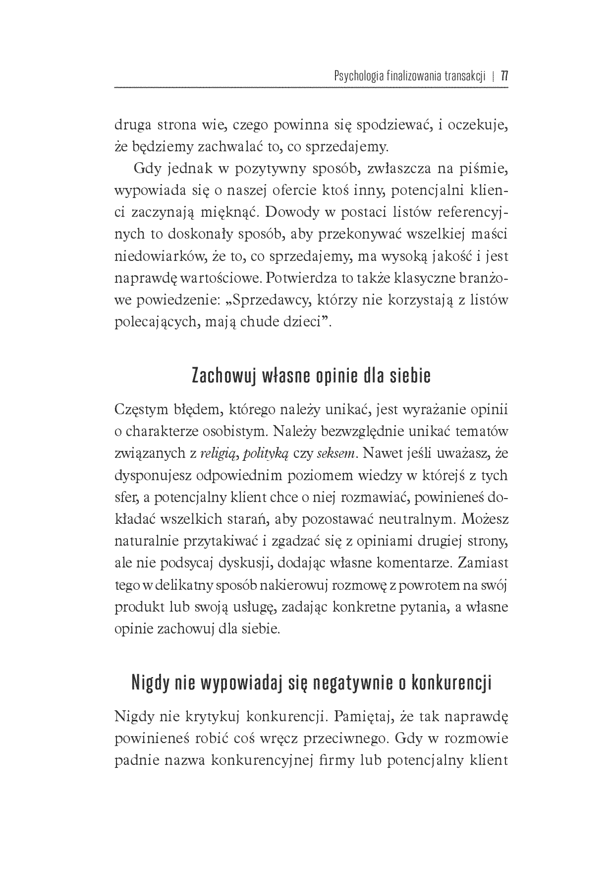 Fragment „Mistrzowskie domykanie transakcji. Klucz do zarabiania pieniędzy w sferze profesjonalnej sprzedaży” — strona 23 z 30