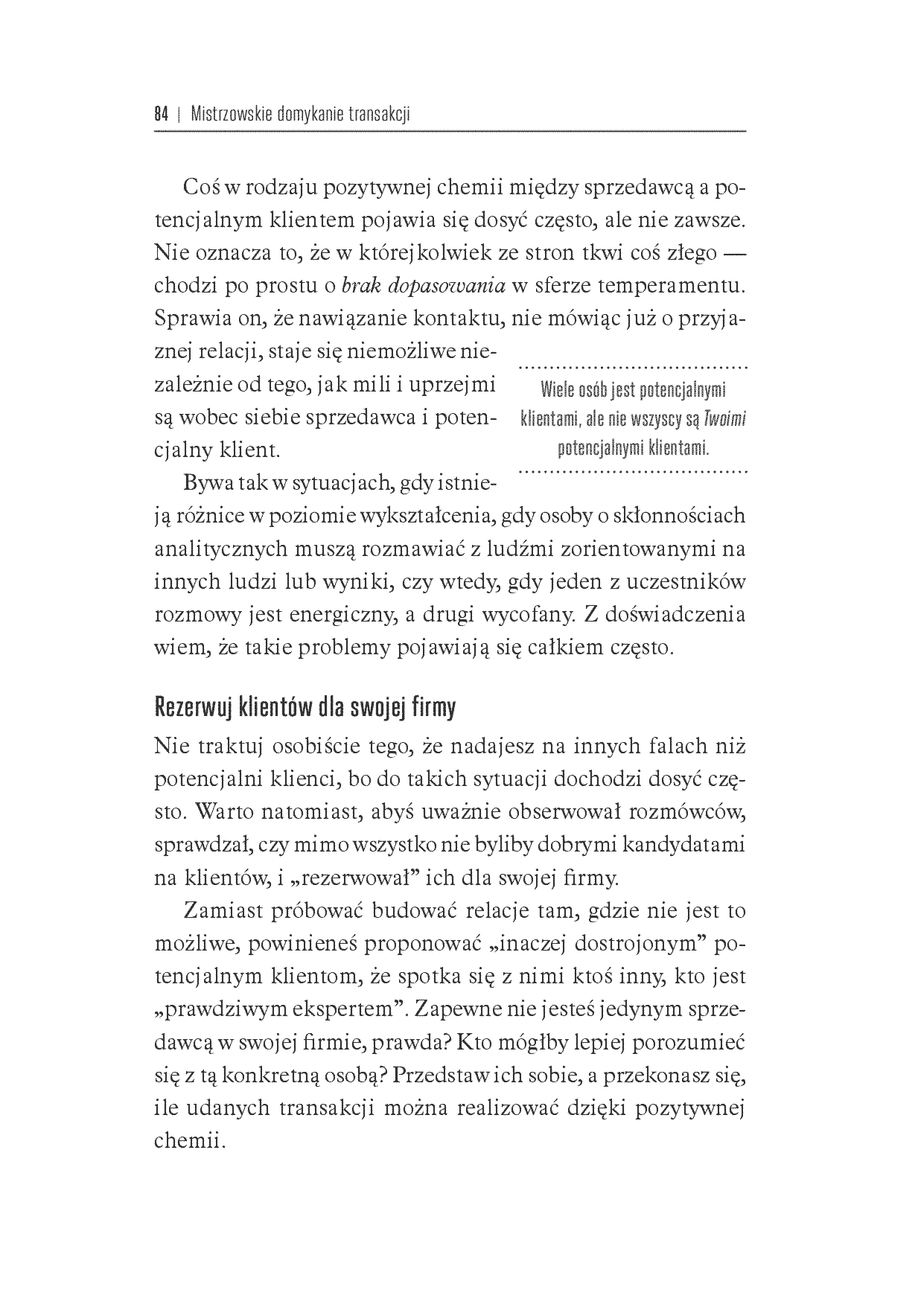 Fragment „Mistrzowskie domykanie transakcji. Klucz do zarabiania pieniędzy w sferze profesjonalnej sprzedaży” — strona 30 z 30