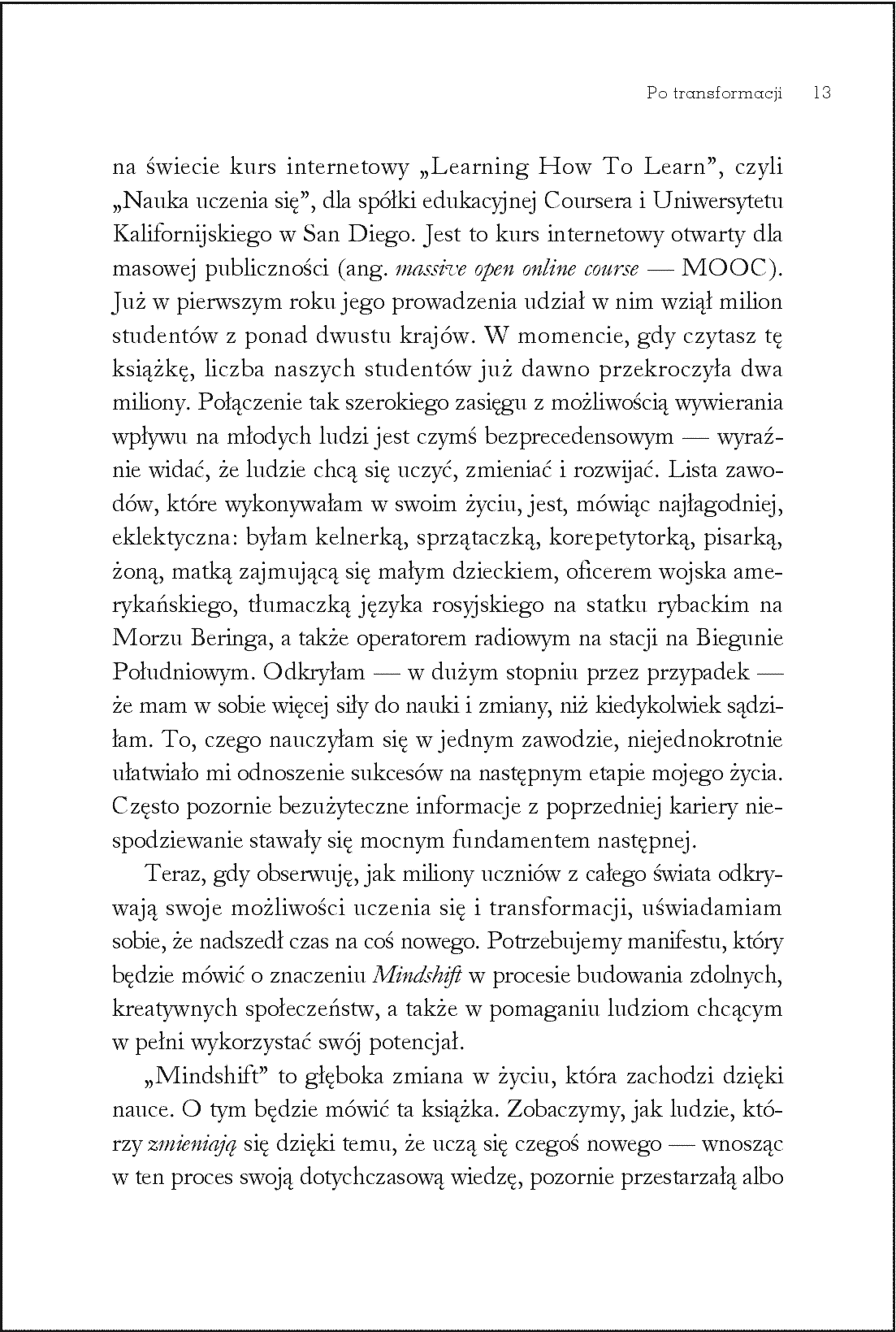 Fragment „Mindshift. Zmień sposób myślenia i odkryj swój prawdziwy potencjał” — strona 9 z 26