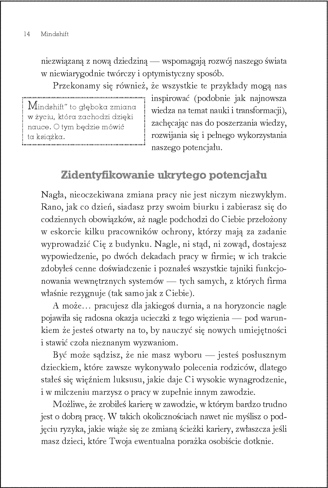 Fragment „Mindshift. Zmień sposób myślenia i odkryj swój prawdziwy potencjał” — strona 10 z 26