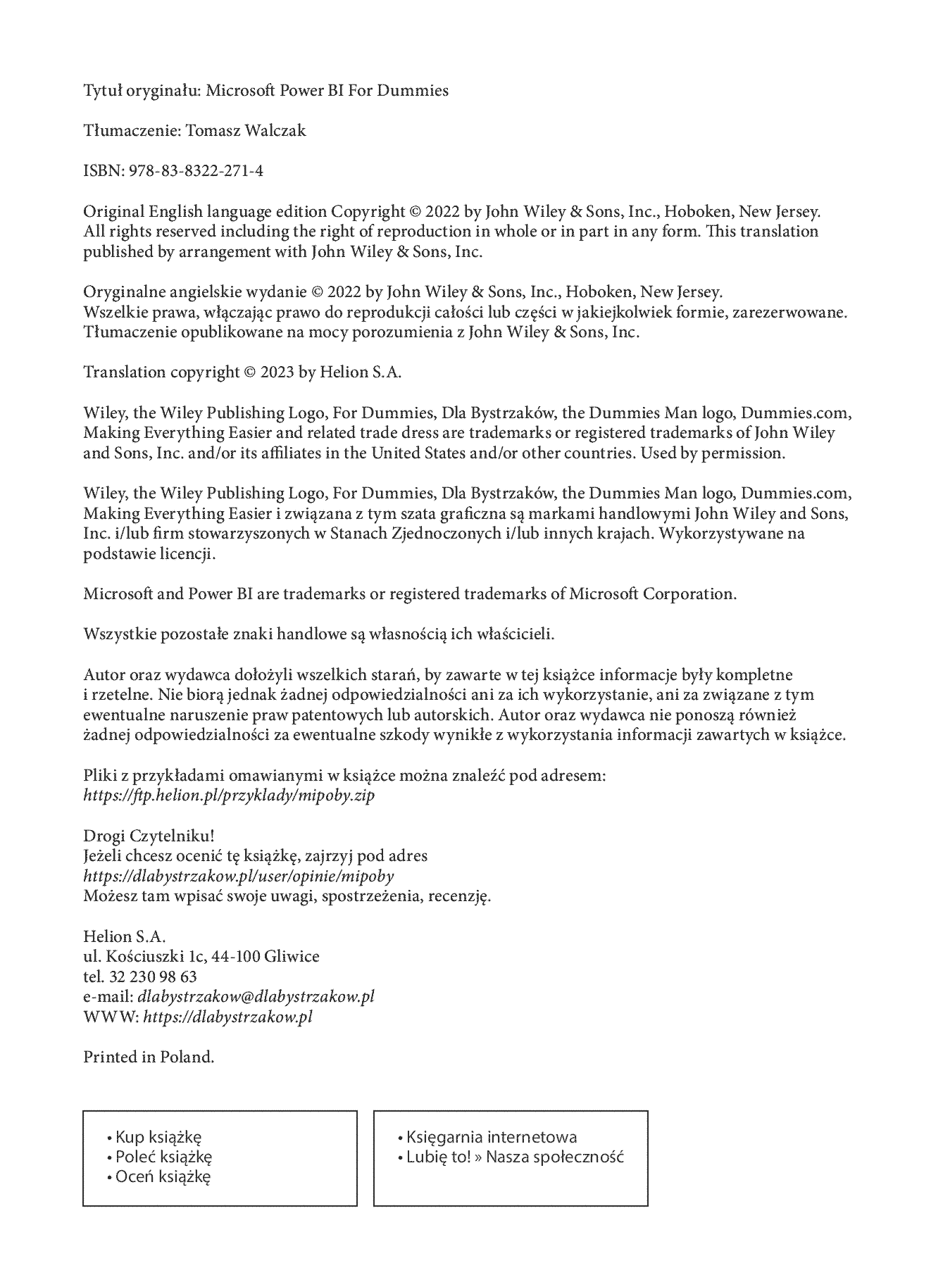 Fragment „Microsoft Power BI dla bystrzaków” — strona 2 z 30
