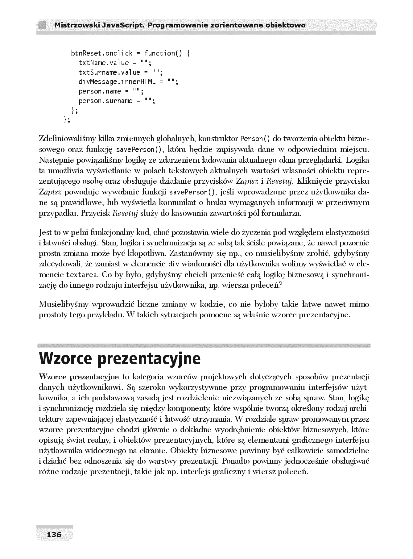 Fragment „Mistrzowski JavaScript. Programowanie zorientowane obiektowo” — strona 10 z 30