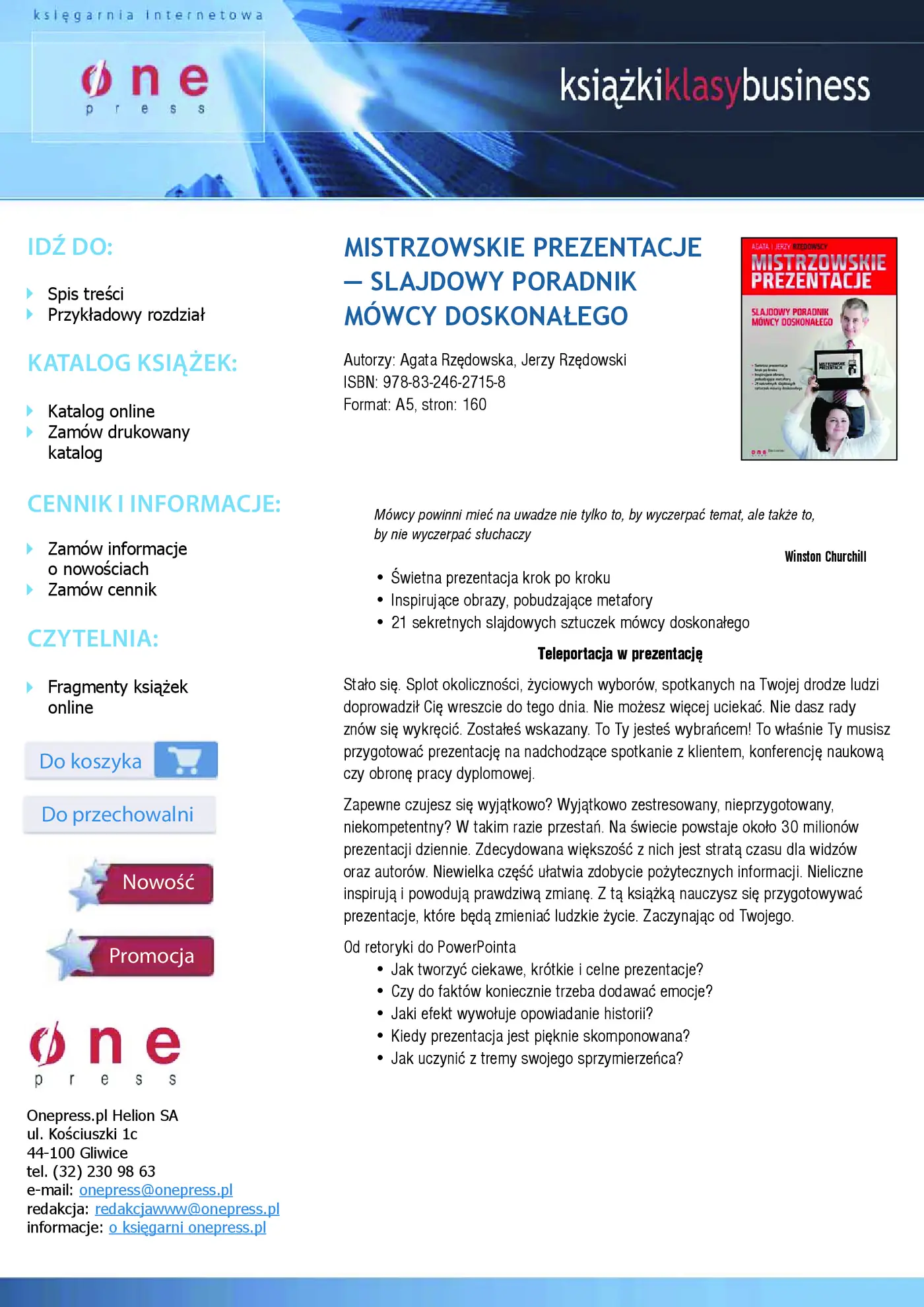 Fragment „Mistrzowskie prezentacje slajdowy poradnik mówcy doskonałego” — strona 1 z 19