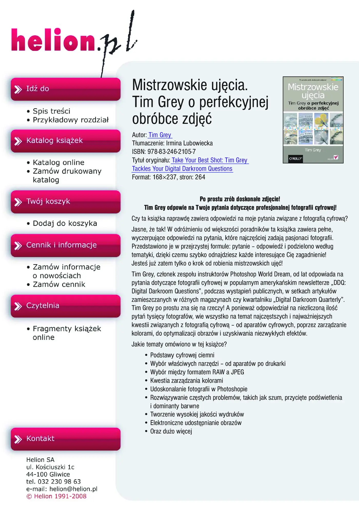 Fragment „Mistrzowskie ujęcia. Tim Grey o perfekcyjnej obróbce zdjęć” — strona 1 z 28