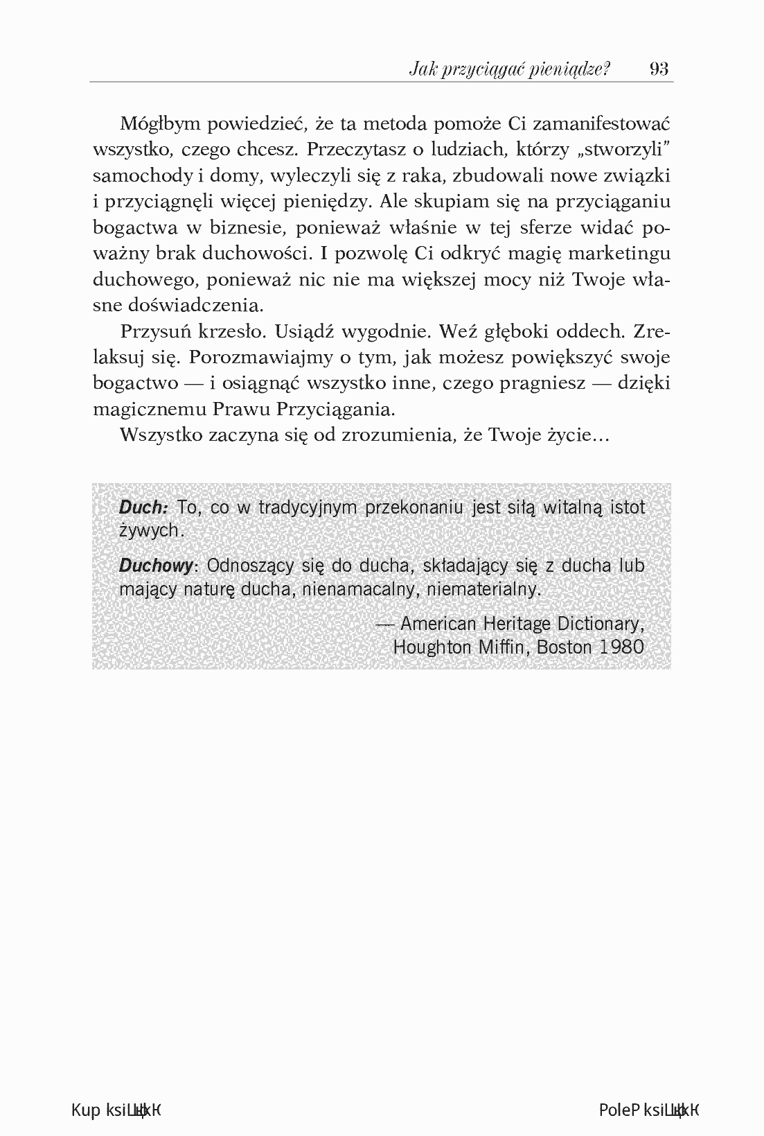 Fragment „Prawo przyciągania. 5 prostych kroków do zdobycia bogactwa (lub czegokolwiek innego). Wydanie II uzupełnione” — strona 9 z 12