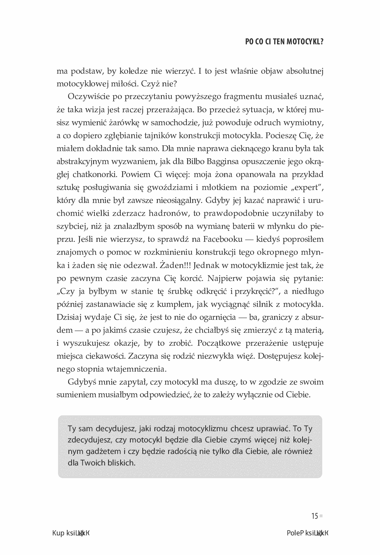 Fragment „Motocykl po czterdziestce (zamiast kochanki)” — strona 15 z 24