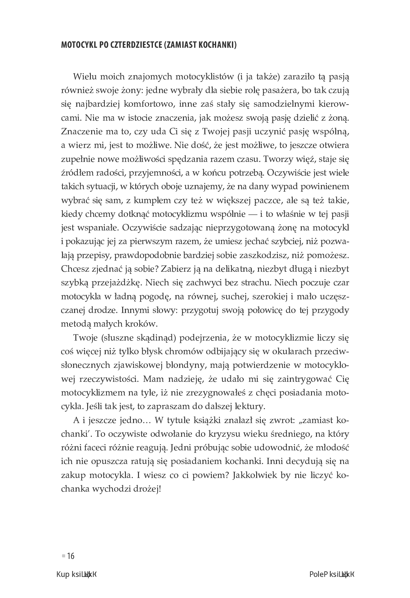 Fragment „Motocykl po czterdziestce (zamiast kochanki)” — strona 16 z 24