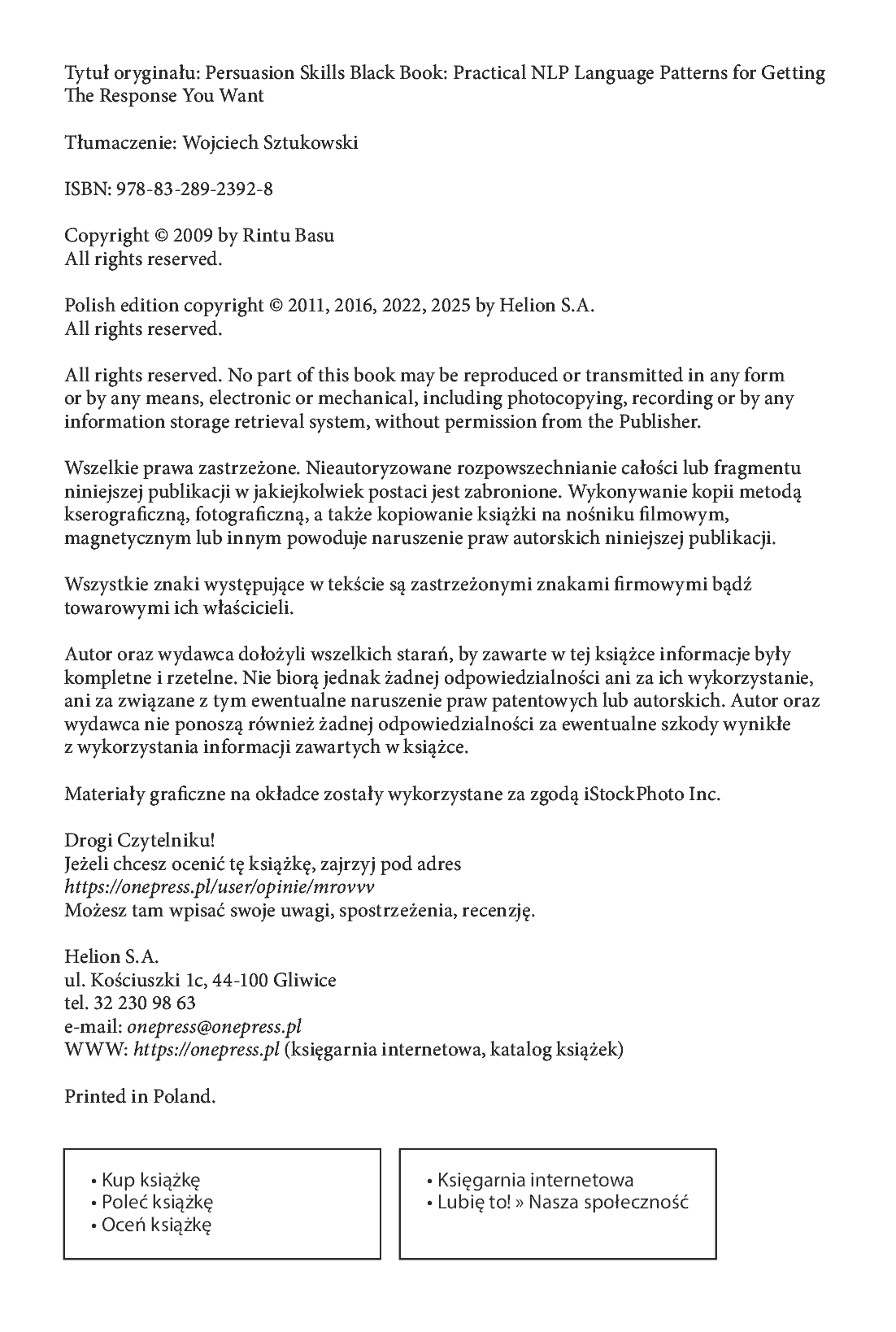 Fragment „Czarna księga perswazji. Używaj NLP, by zdobyć wszystko, czego pragniesz” — strona 2 z 16