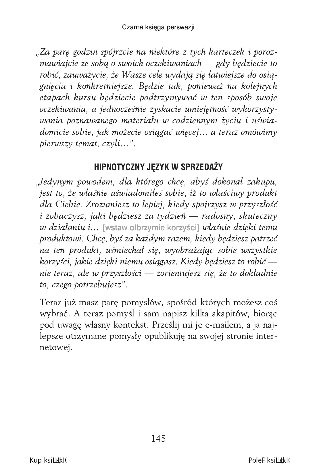 Fragment „Czarna księga perswazji. Używaj NLP, by zdobyć wszystko, czego pragniesz” — strona 9 z 16