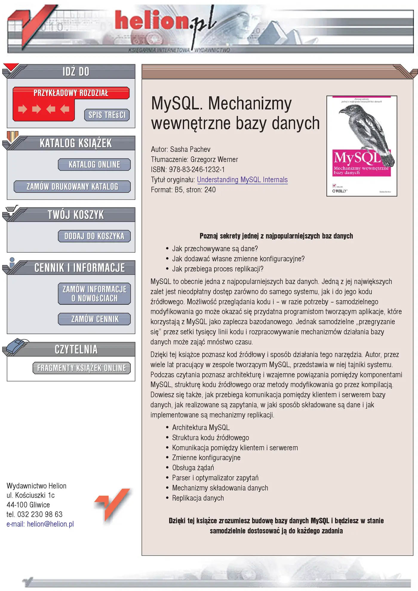 Fragment „MySQL. Mechanizmy wewnętrzne bazy danych” — strona 1 z 15