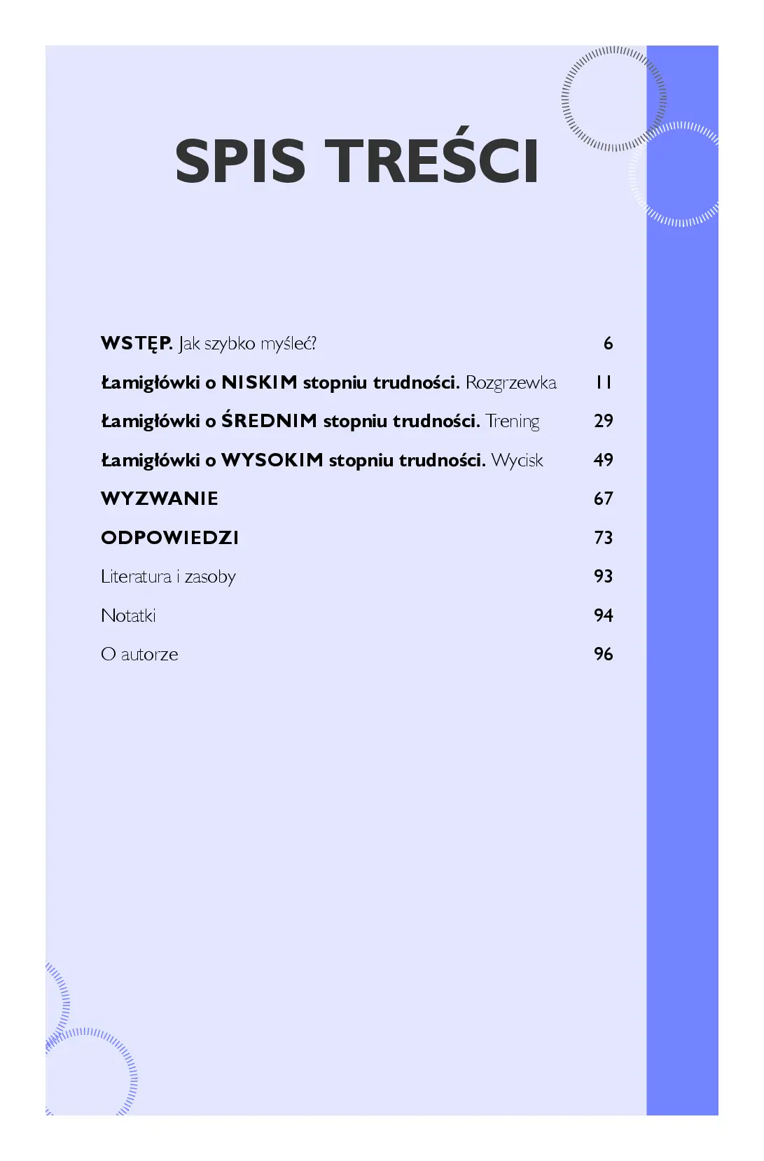 Fragment „Myślę, więc jestem. 50 łamigłówek wspomagających szybkie myślenie” — strona 3 z 14