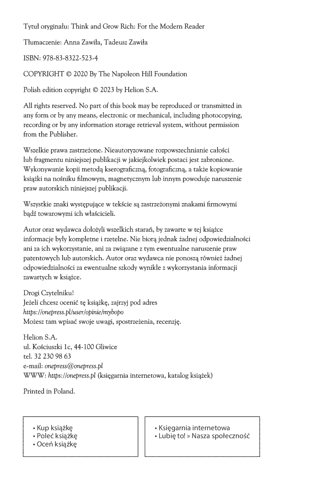 Fragment „Myśl i bogać się: Współczesne przesłanie Napoleona Hilla” — strona 2 z 12
