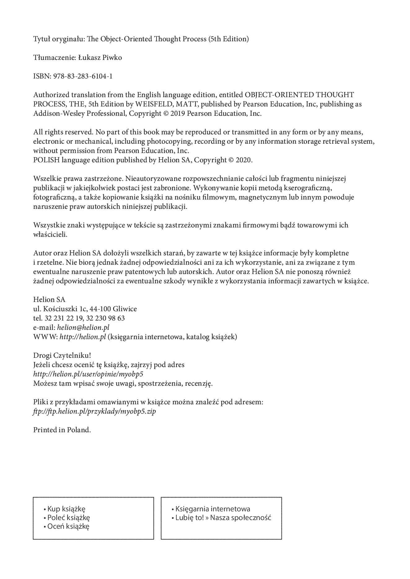 Fragment „Myślenie obiektowe w programowaniu. Wydanie V” — strona 2 z 20