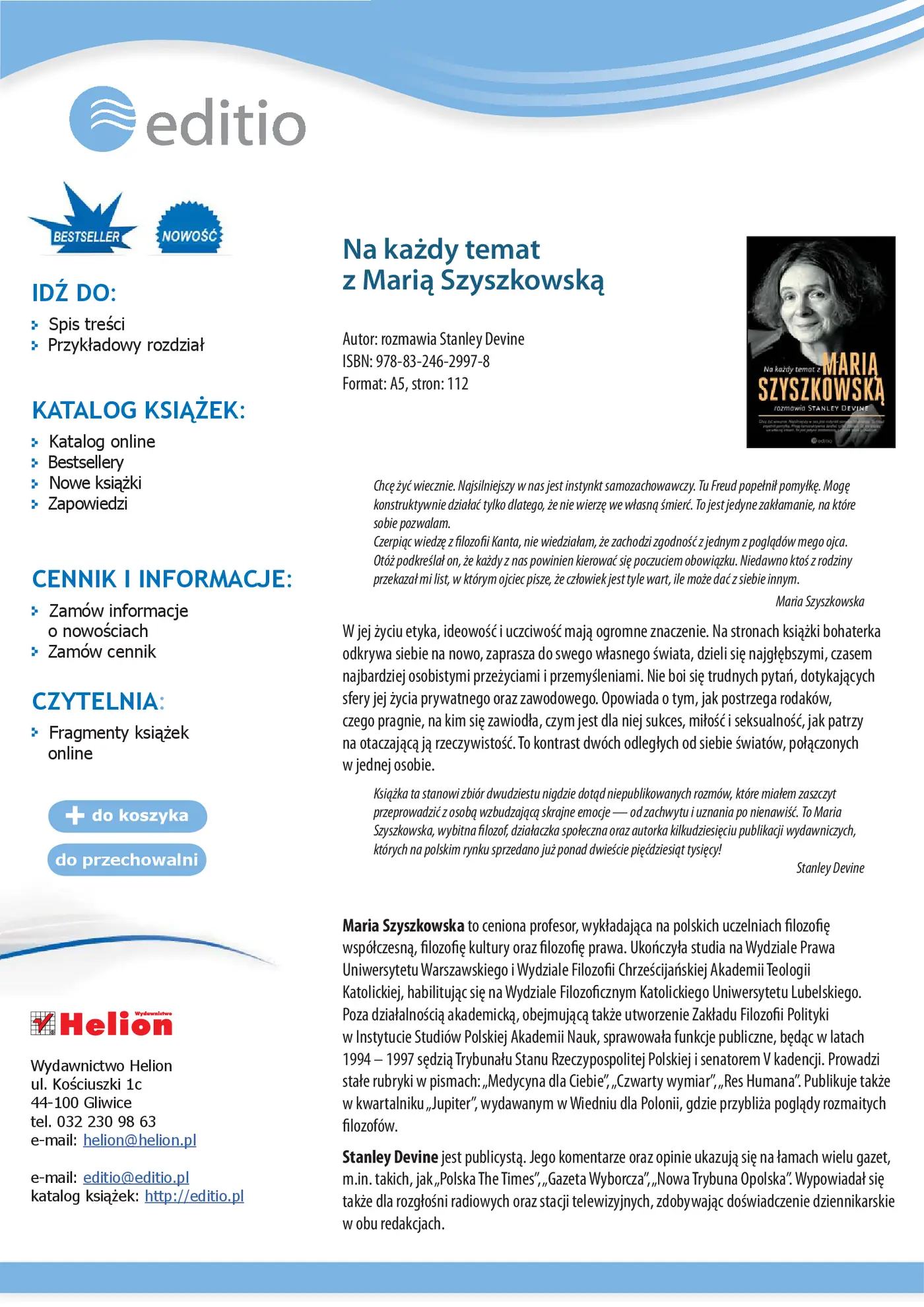 Fragment „Na każdy temat z Marią Szyszkowską” — strona 1 z 14