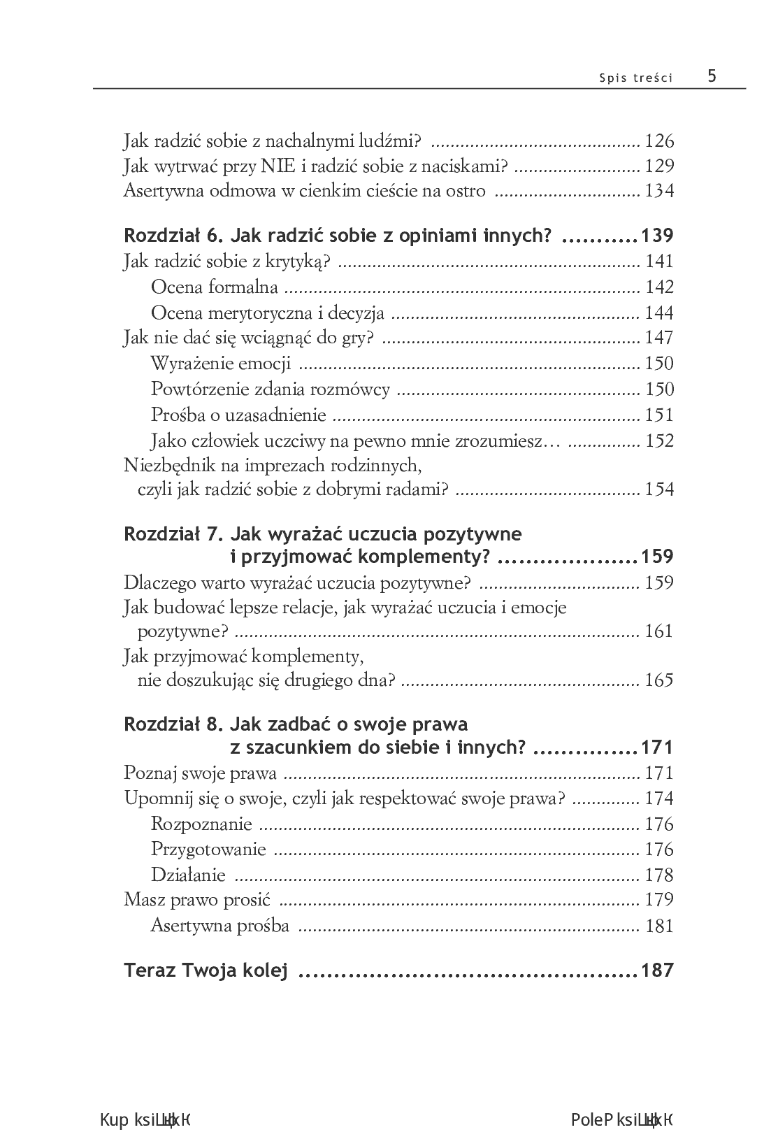 Fragment „Naucz ich, jak mają Cię traktować! Praktyczny podręcznik asertywności. Wydanie II rozszerzone” — strona 5 z 12